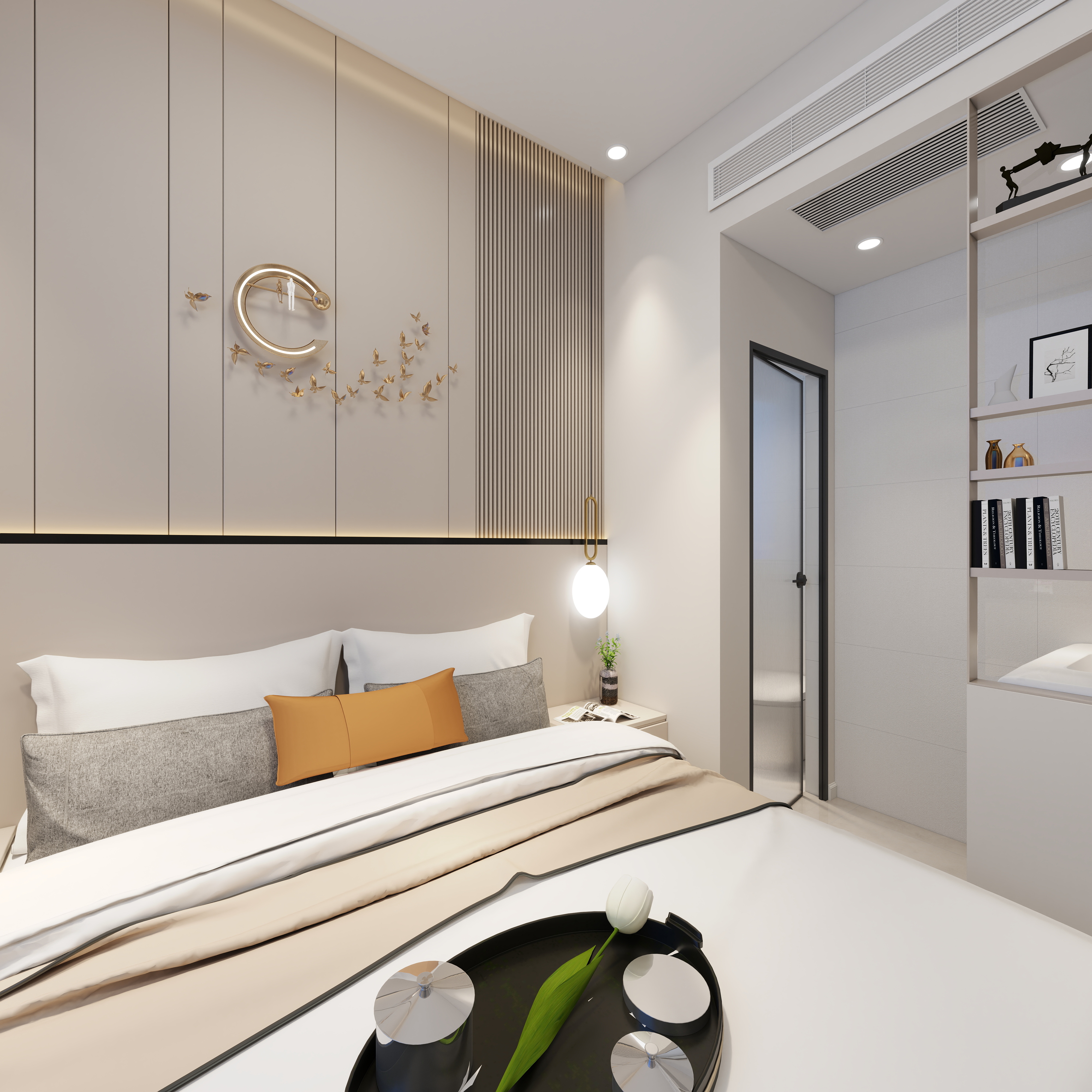 装饰设计董建-79㎡2室一层主卧装修效果图第3张