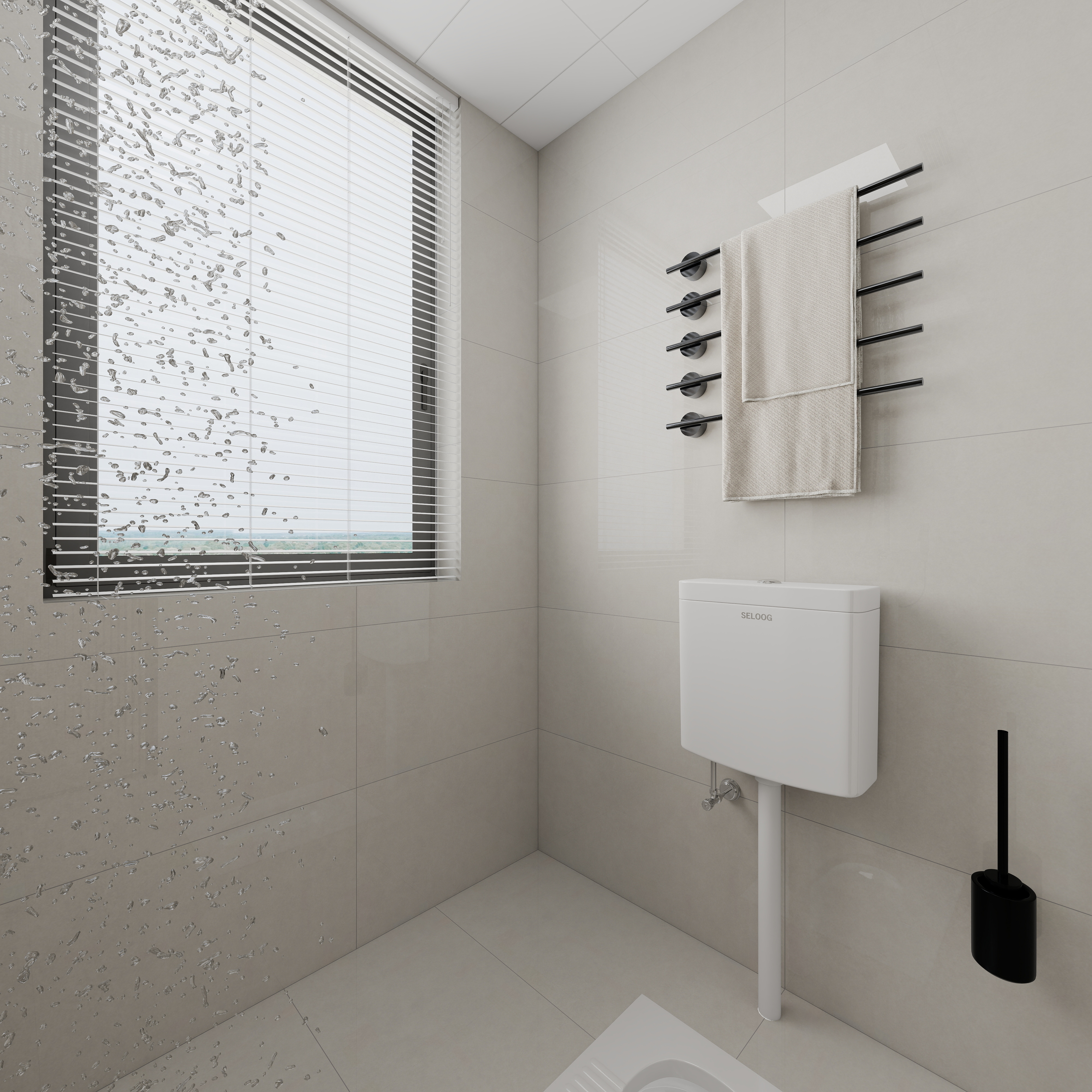 至简名设-文稳康-《联投》105平现代简约|三居室一层卫生间装修效果图第1张