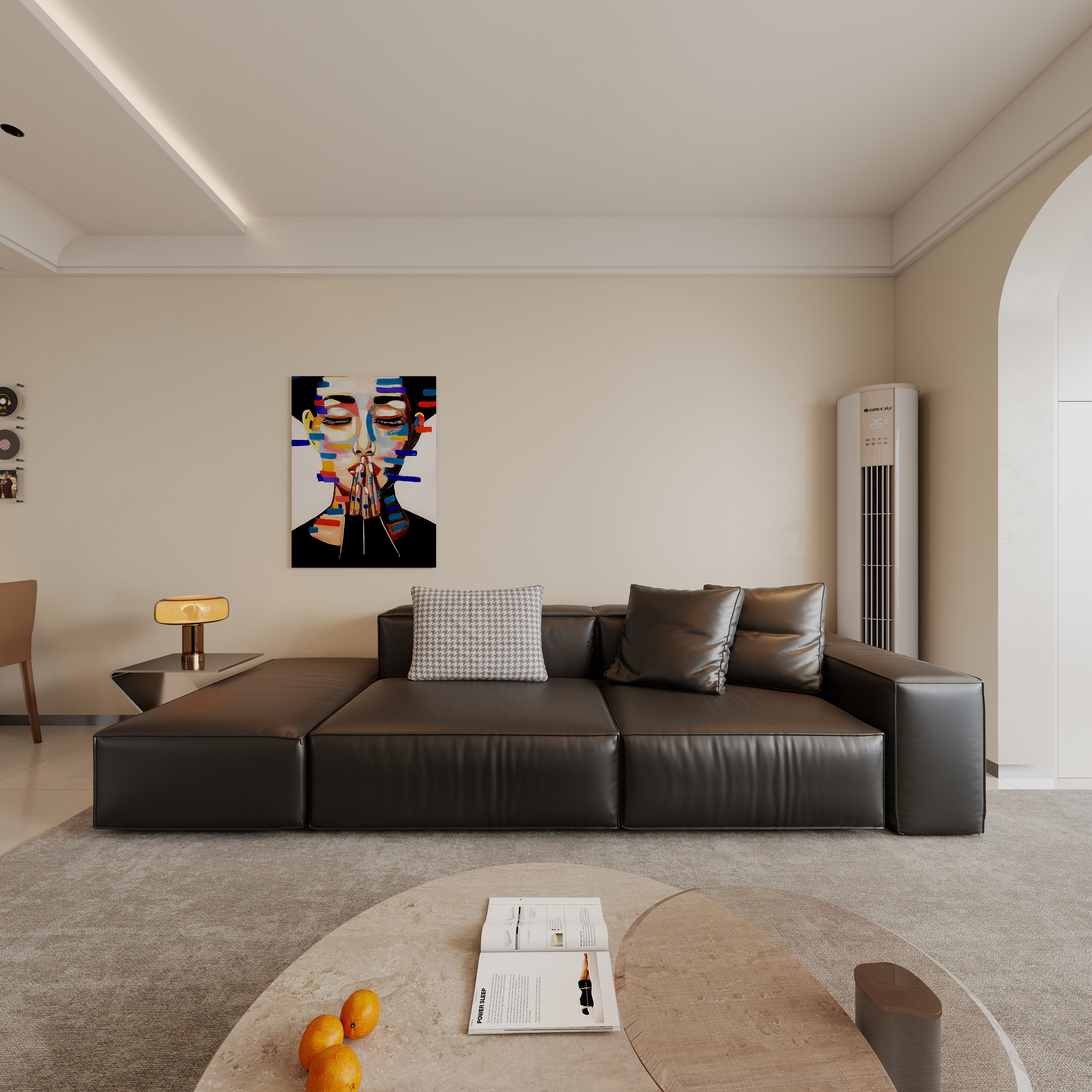 至简名设-文稳康-《联投》105平现代简约|三居室一层客餐厅装修效果图第5张