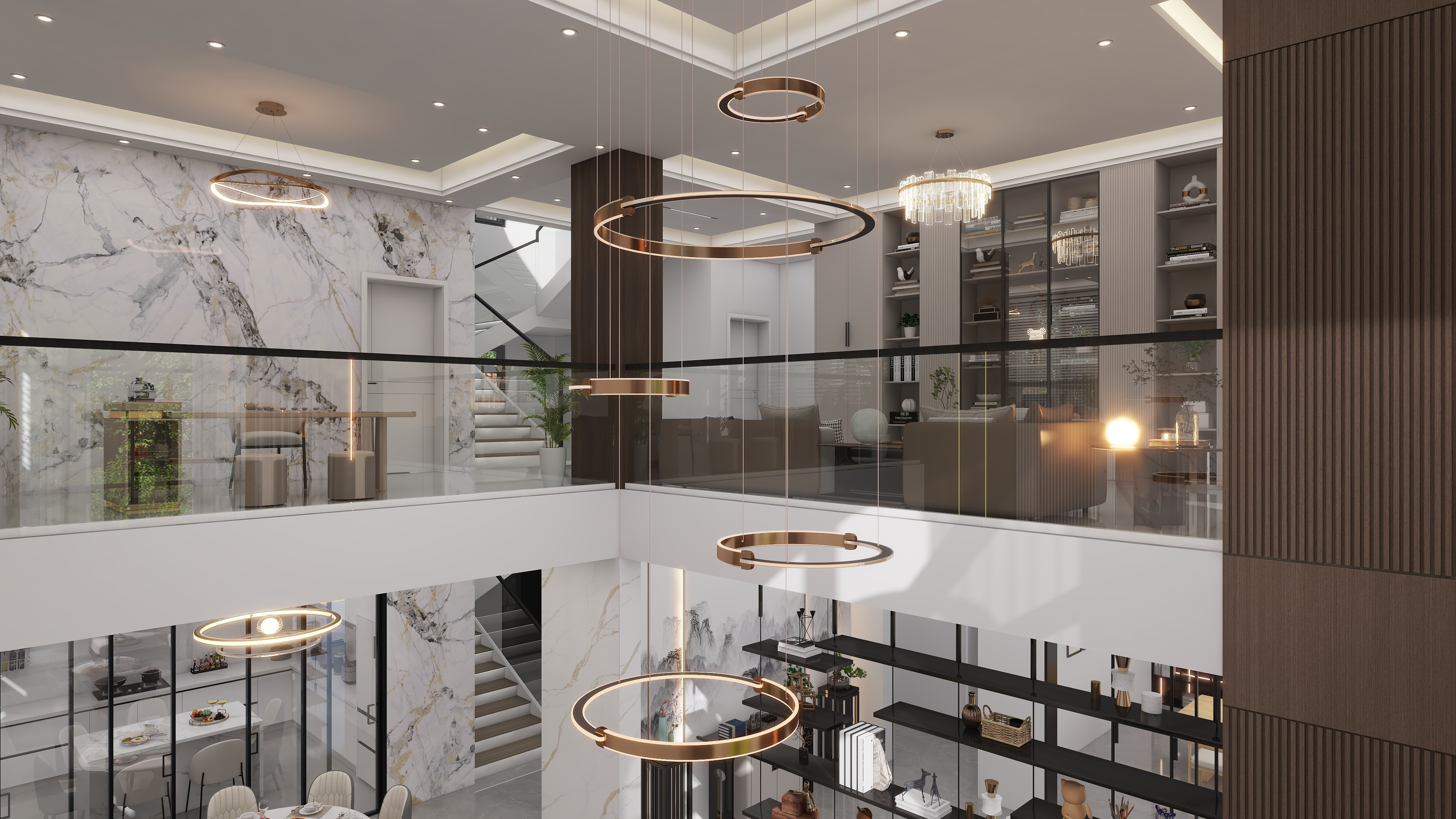 少年已不年少了-600㎡别墅7室二层起居室装修效果图第1张