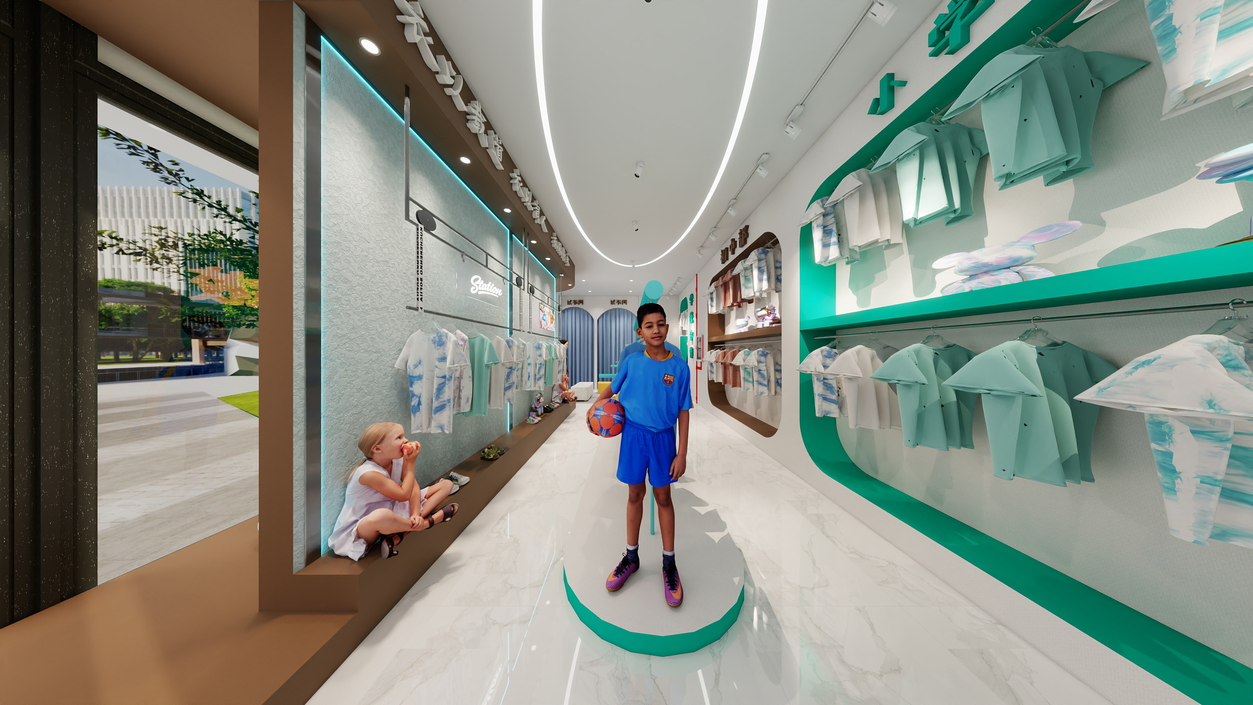 设计姜姜1-校服专卖店-装修设计方案