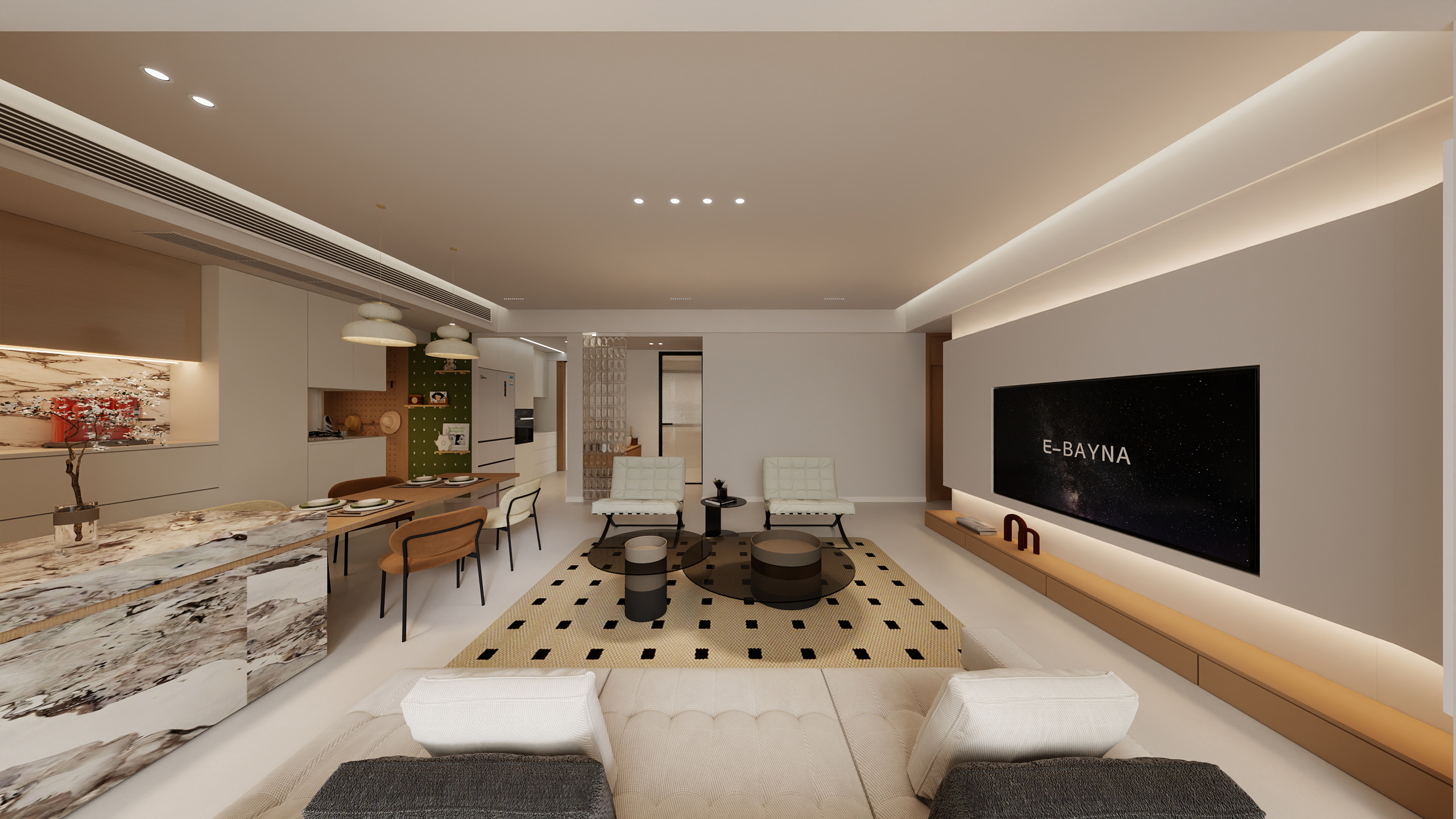 设计姜姜1-现代简约122㎡3室装修效果图