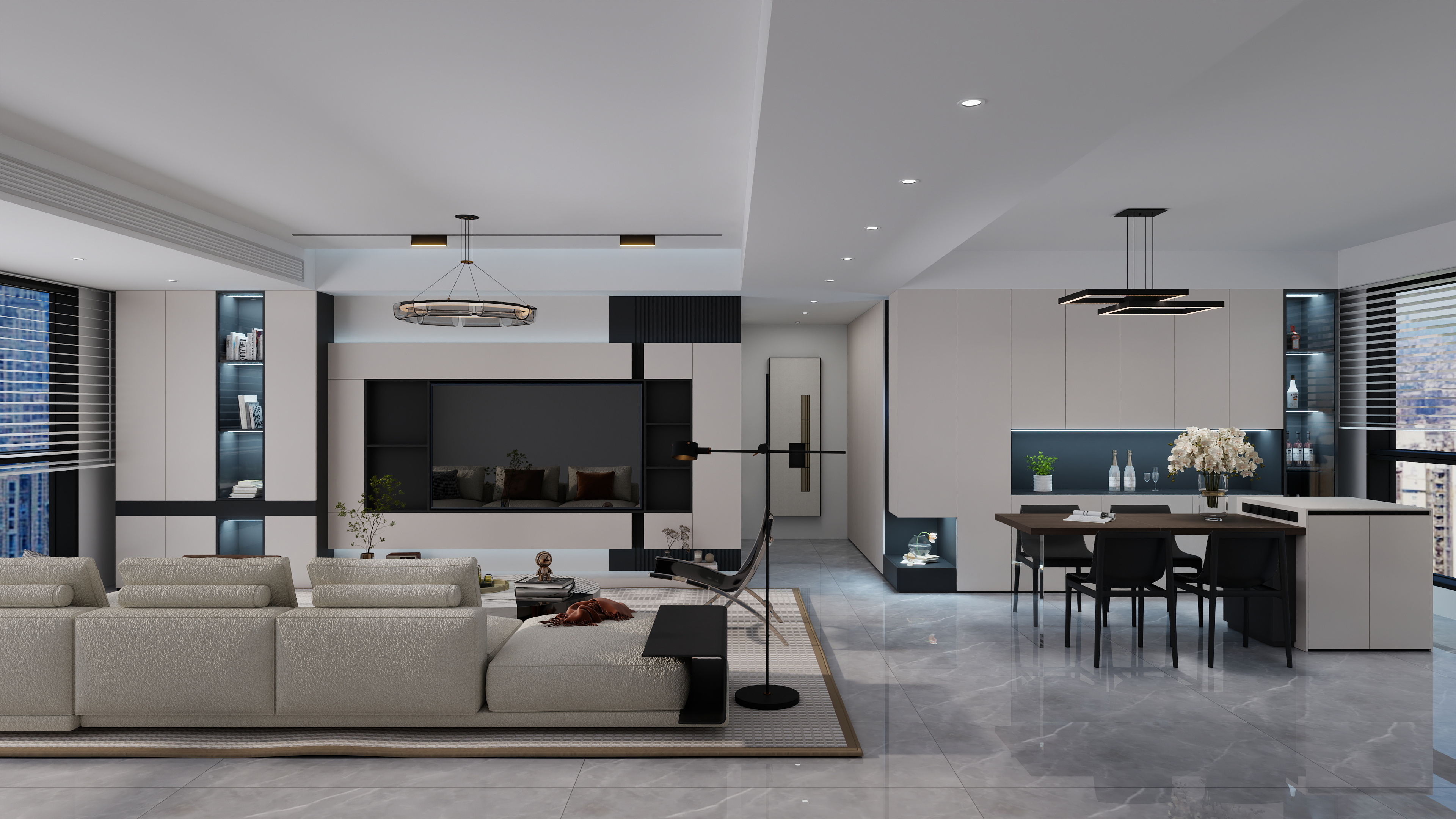 华山李师傅-方案1:现代客餐厅-装修设计方案