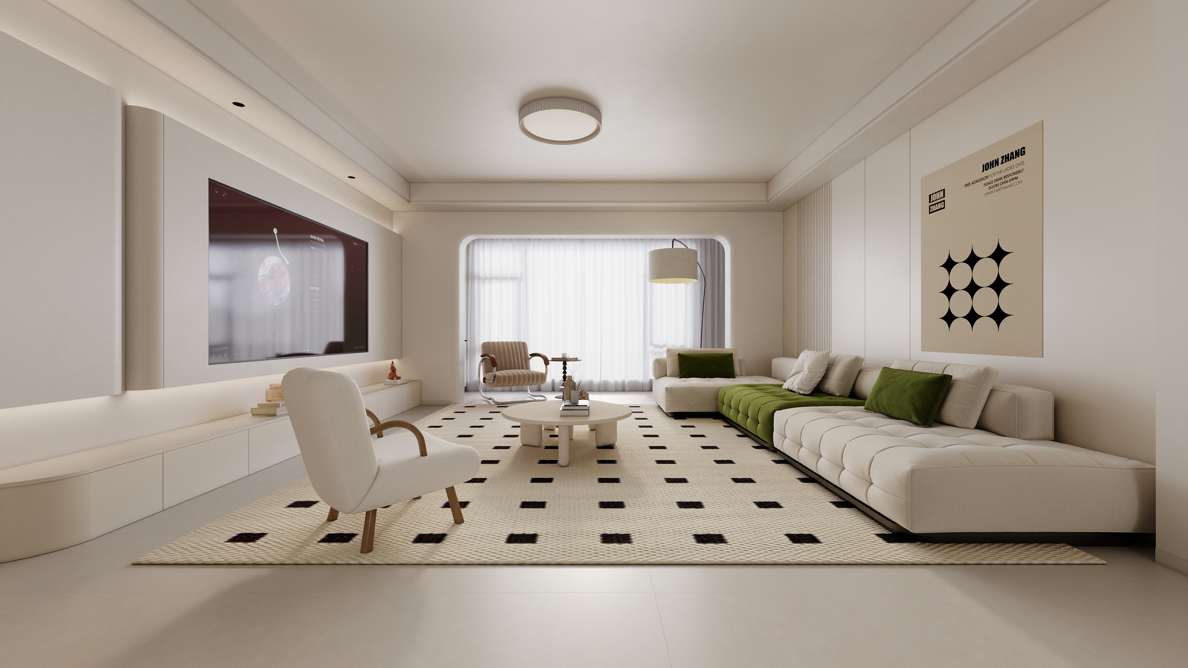 至简名设-文稳康-《悦龙湾》138平现代奶油|三居室装修效果图