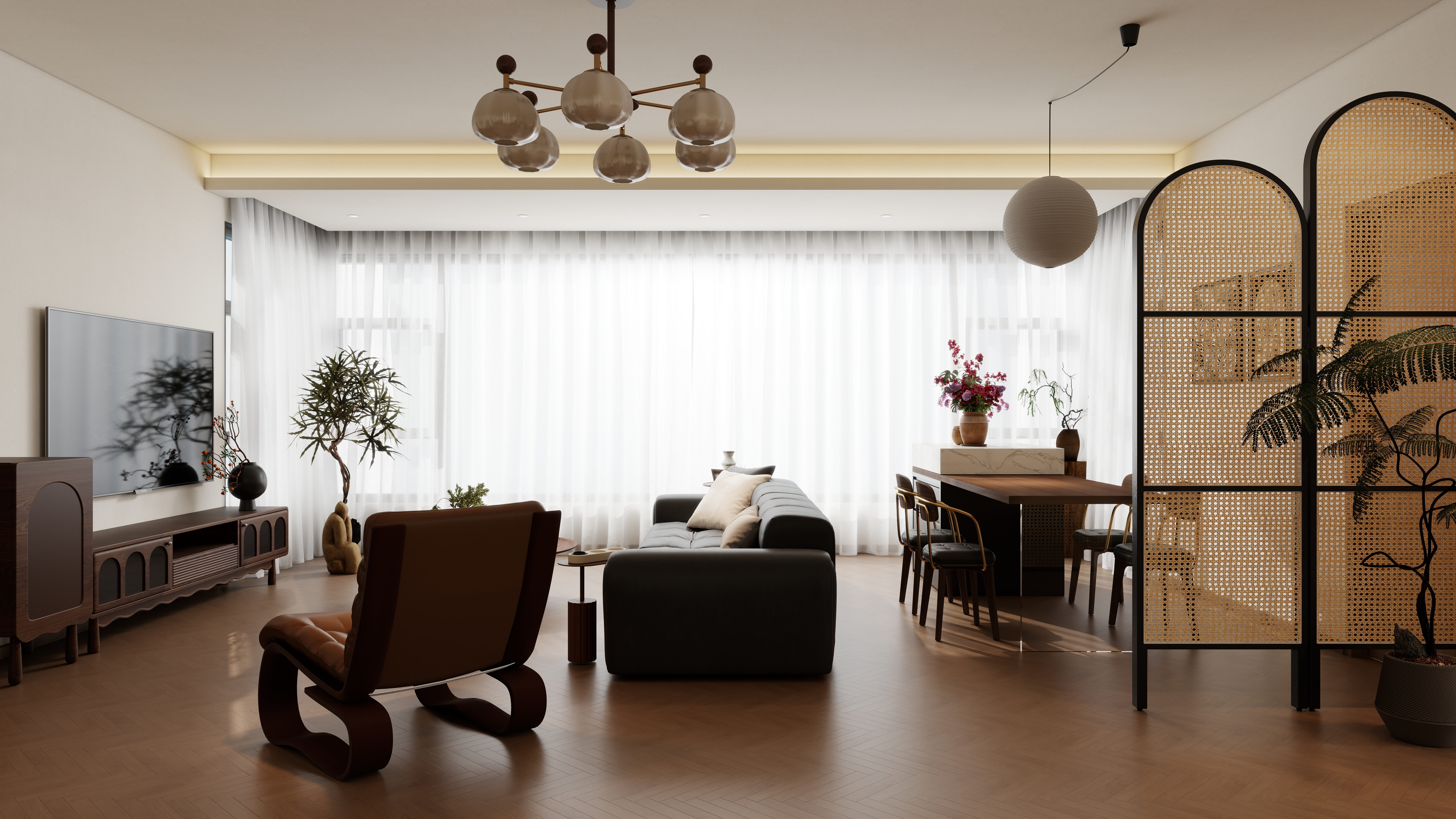 苏哲xsy-3月烟台旧房改造布局图(最终)一层客餐厅装修效果图第5张