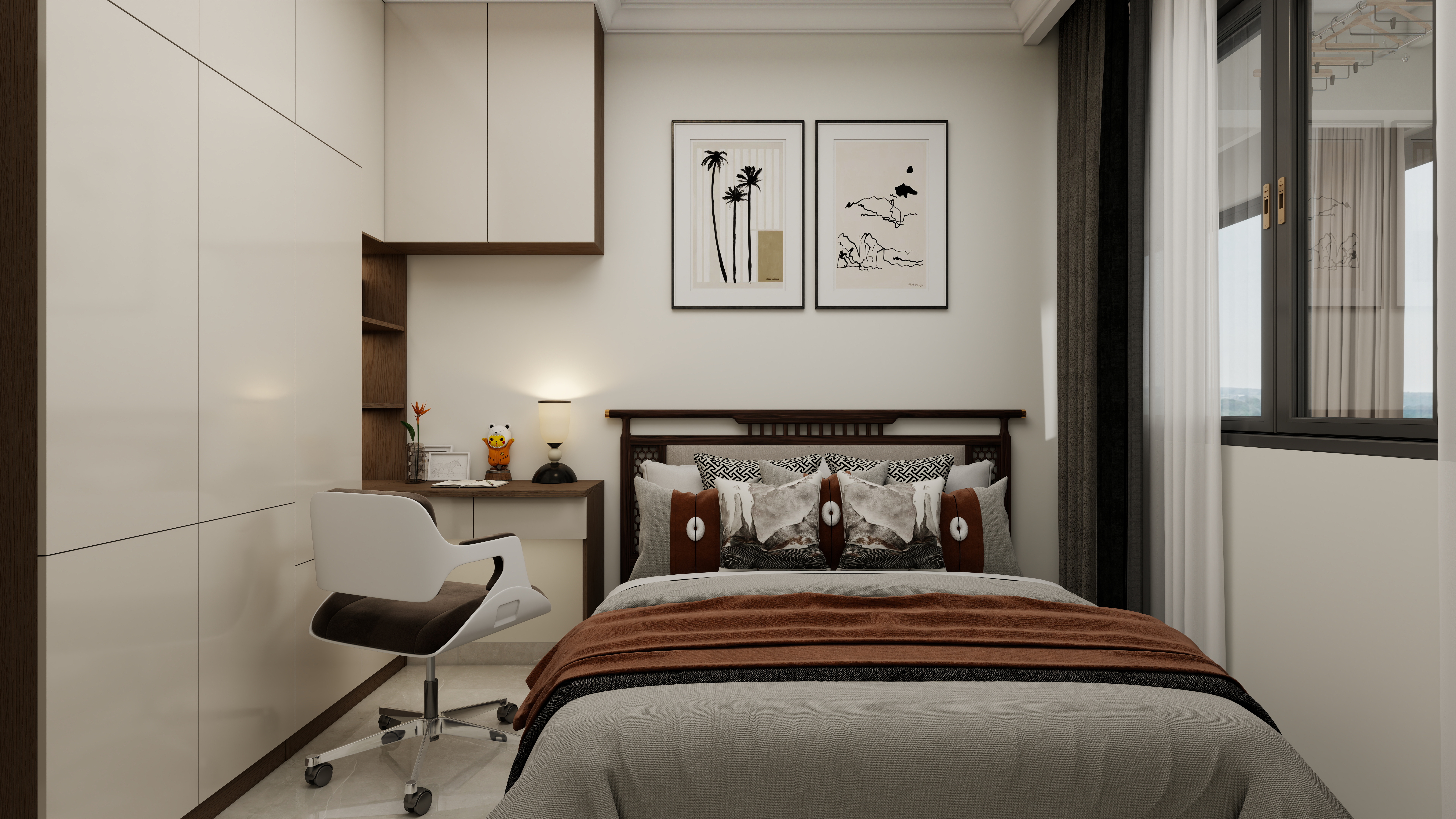 中国大华子-154㎡5室一层卧室2装修效果图第1张