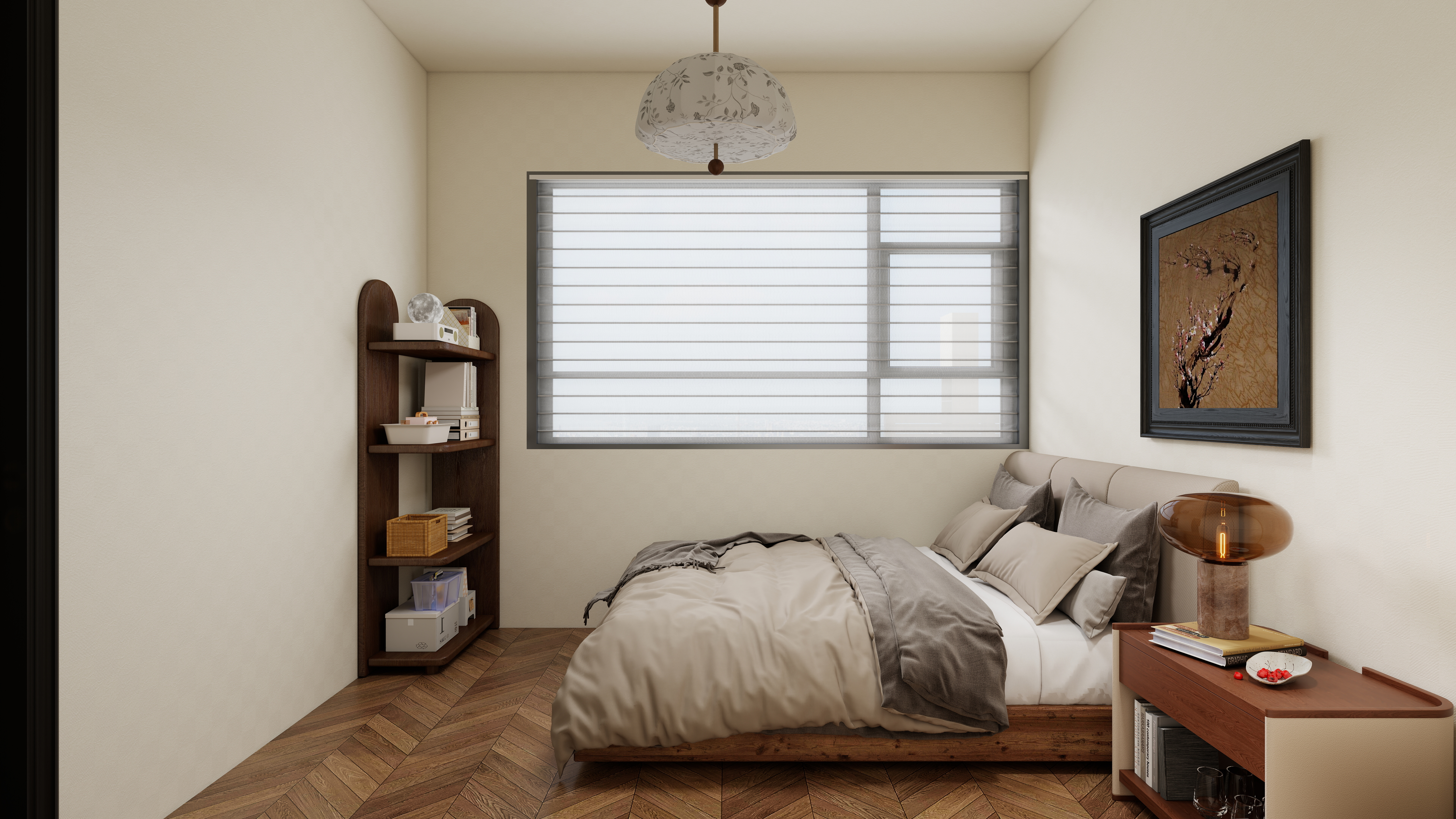 ASDDSA1-中古风一层老人房装修效果图第2张