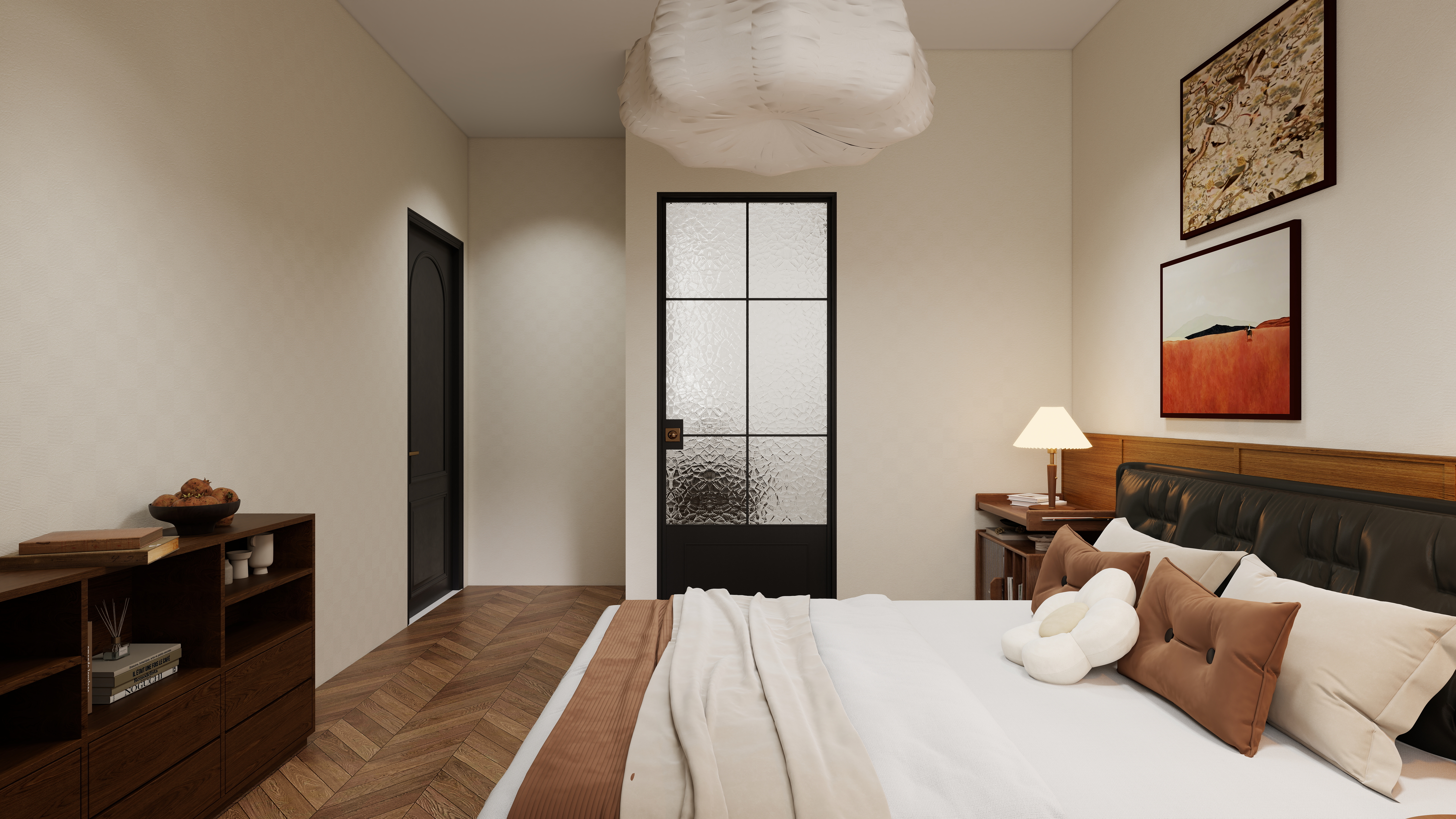 ASDDSA1-中古风一层主卧装修效果图第5张