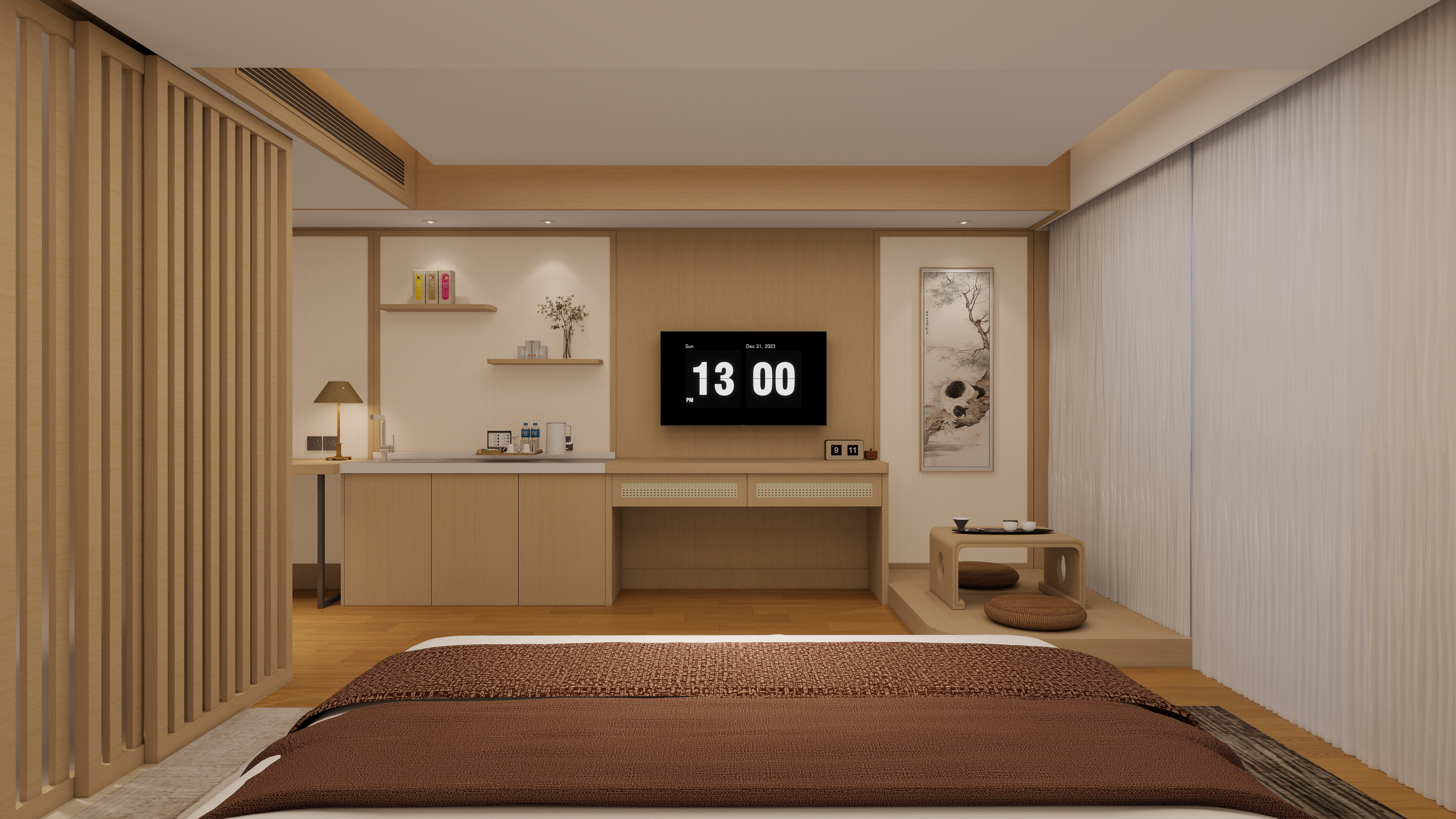 设计咨询师曹阳-大床房一层起居室装修效果图第2张