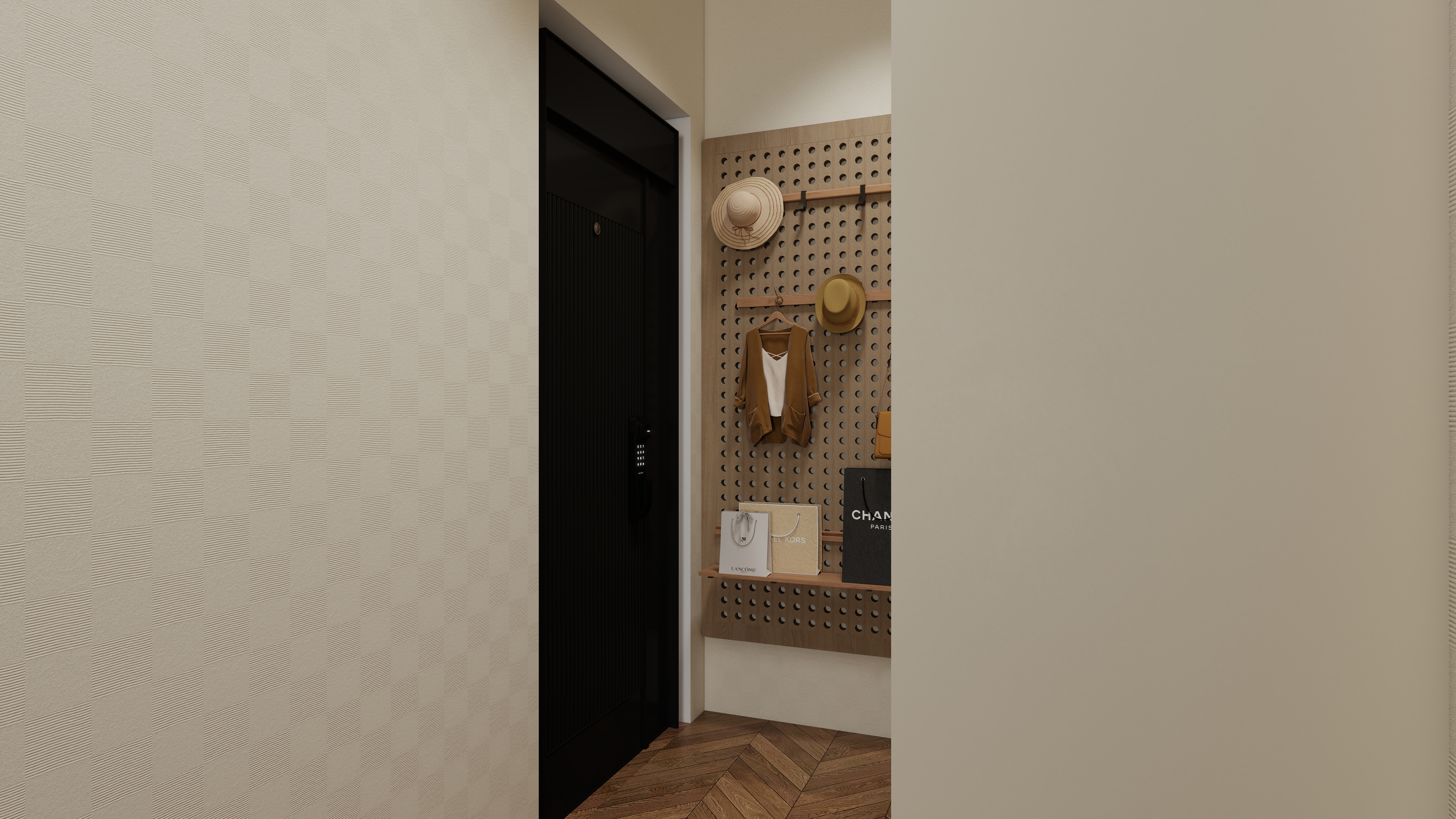 ASDDSA1-中古风一层入户装修效果图第1张