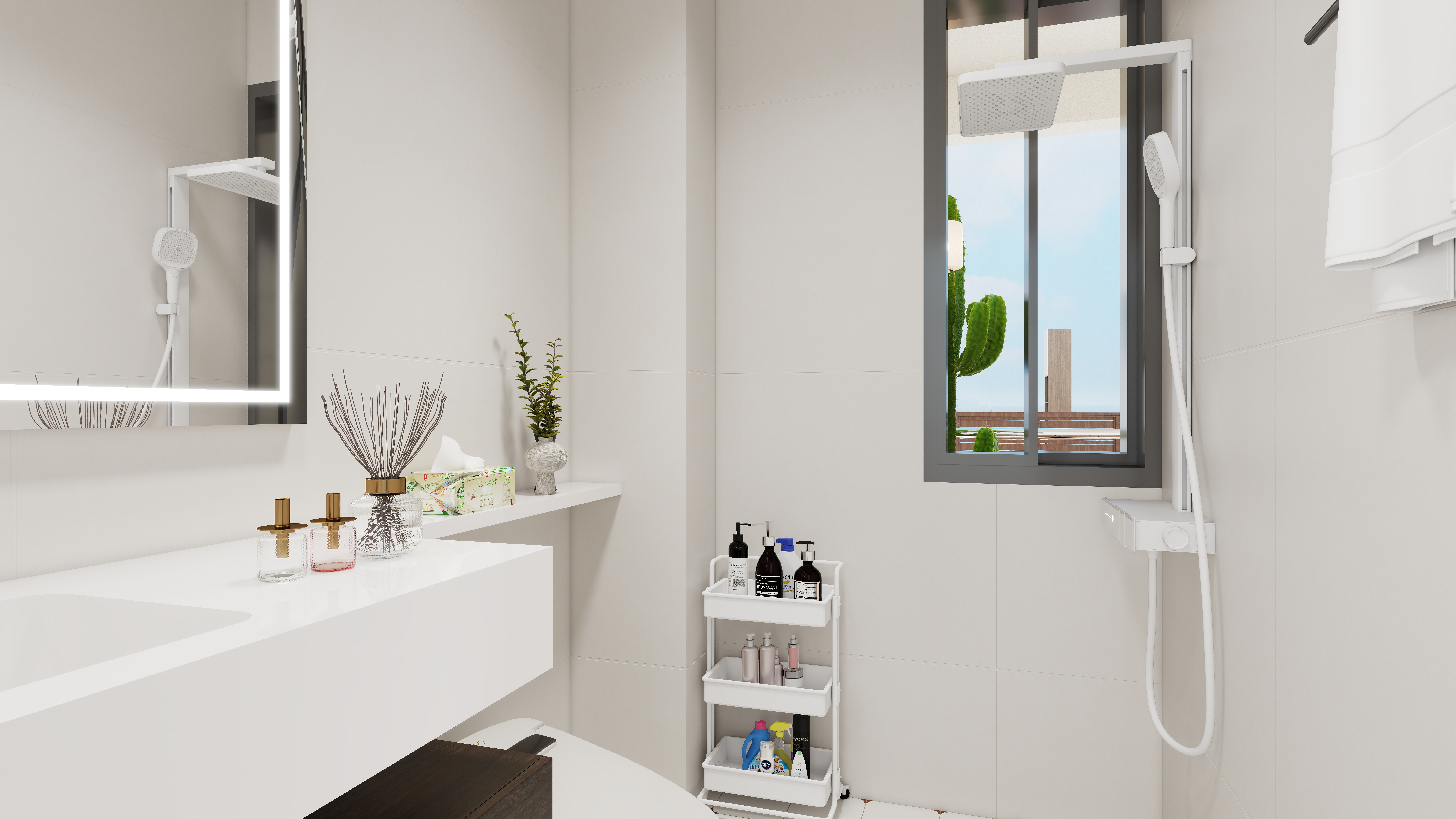 ASDDSA1-中古风一层卫生间装修效果图第3张