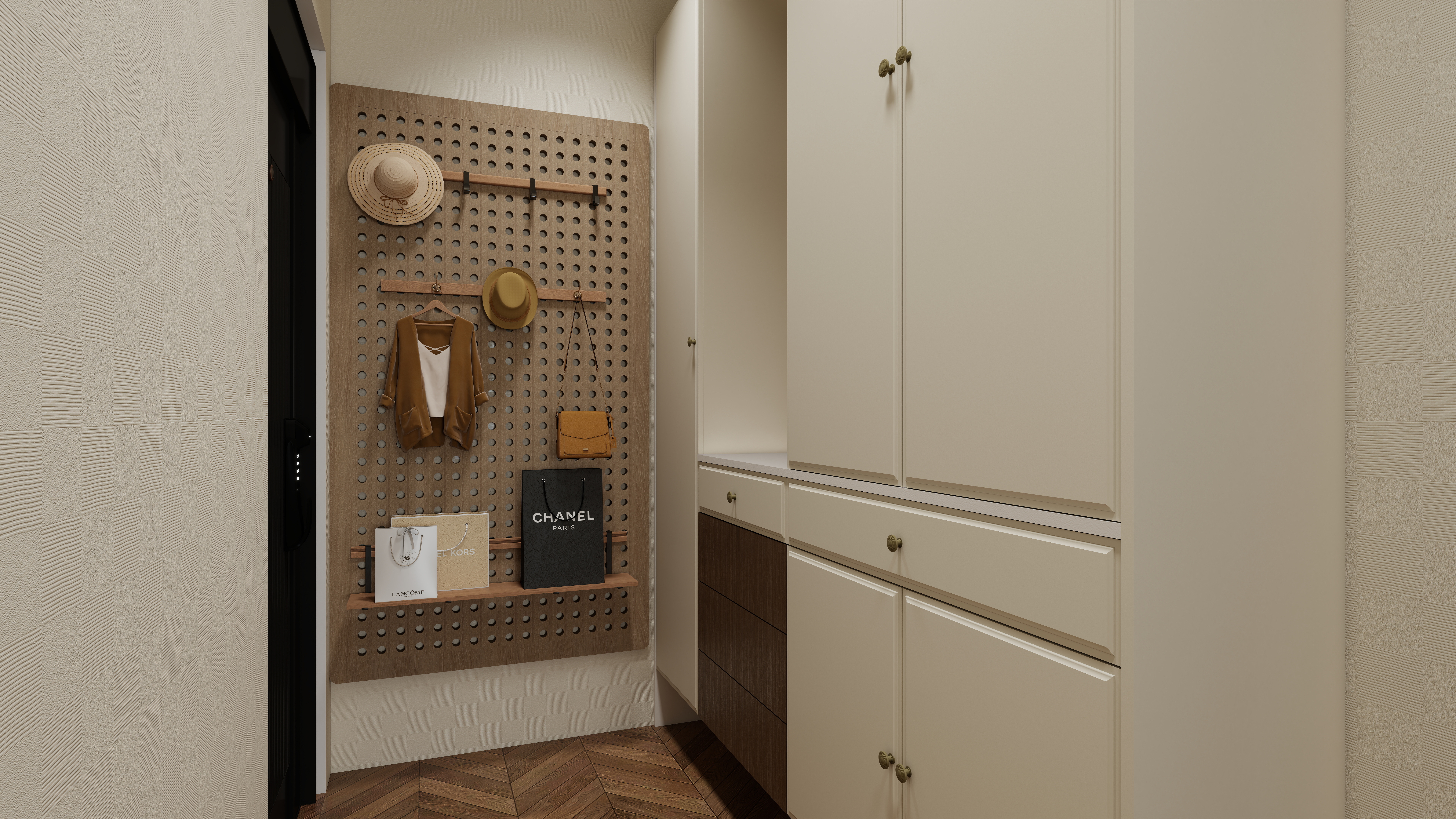 ASDDSA1-中古风一层入户装修效果图第2张