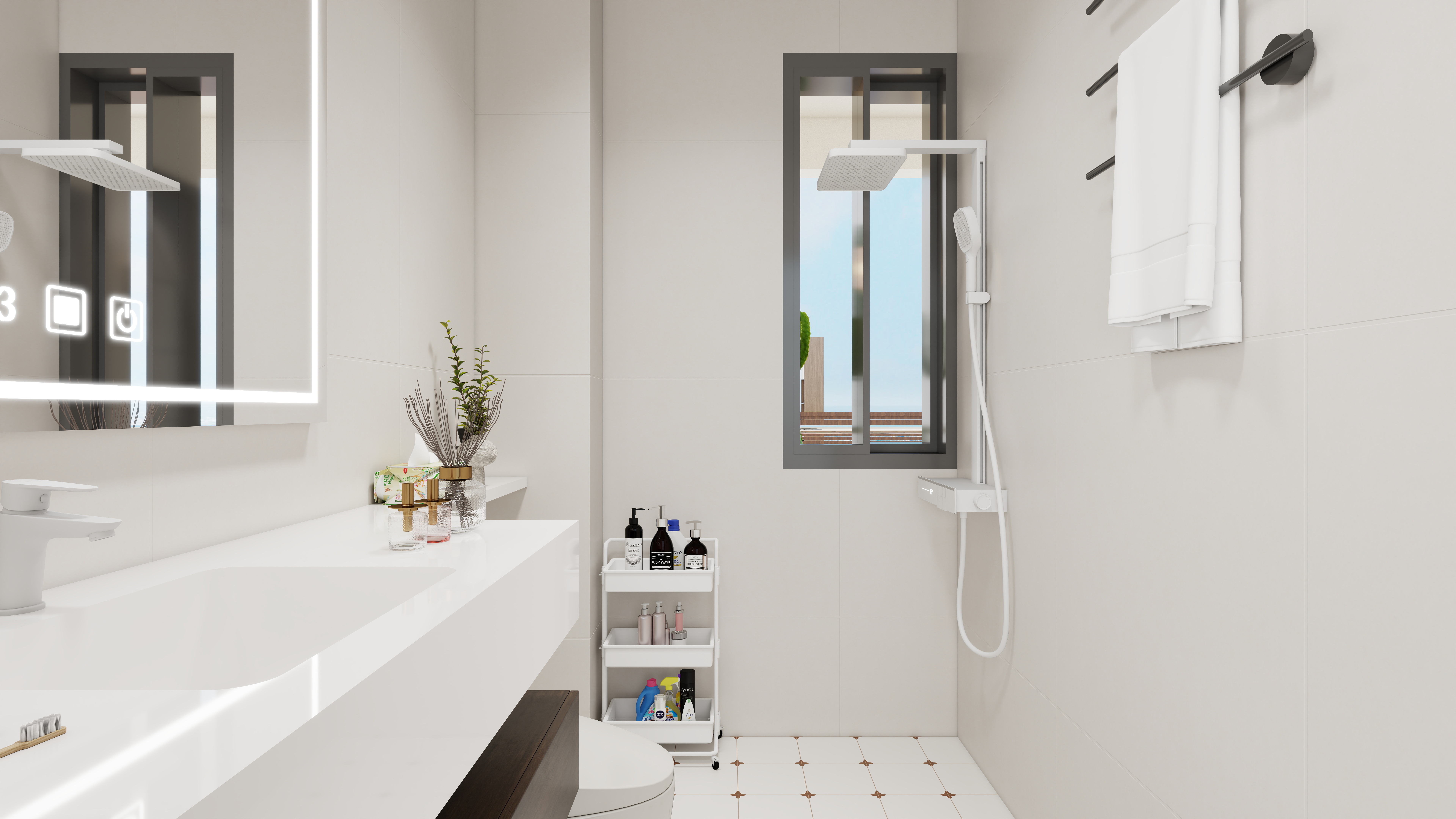 ASDDSA1-中古风一层卫生间装修效果图第2张