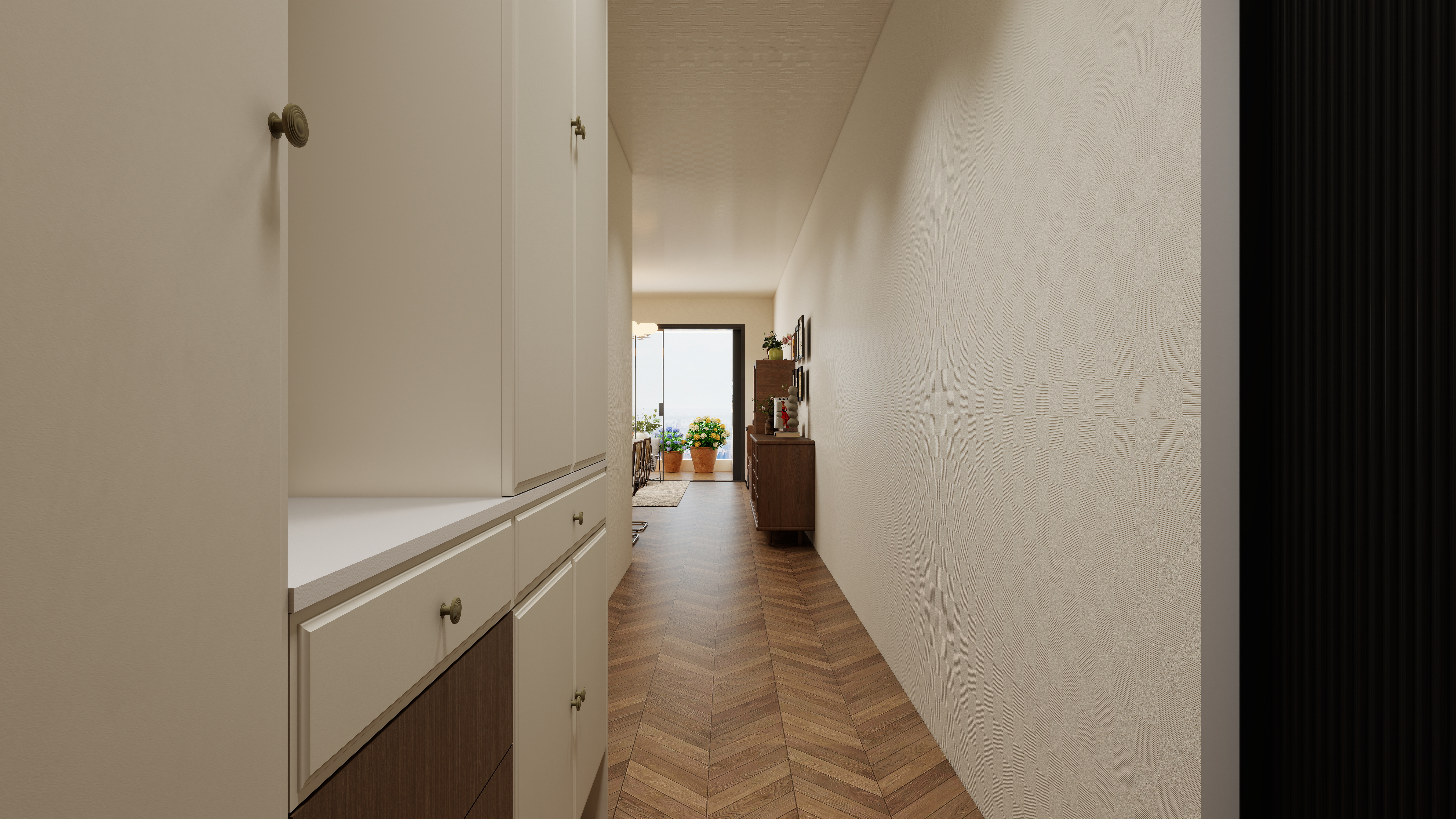 ASDDSA1-中古风一层入户装修效果图第3张