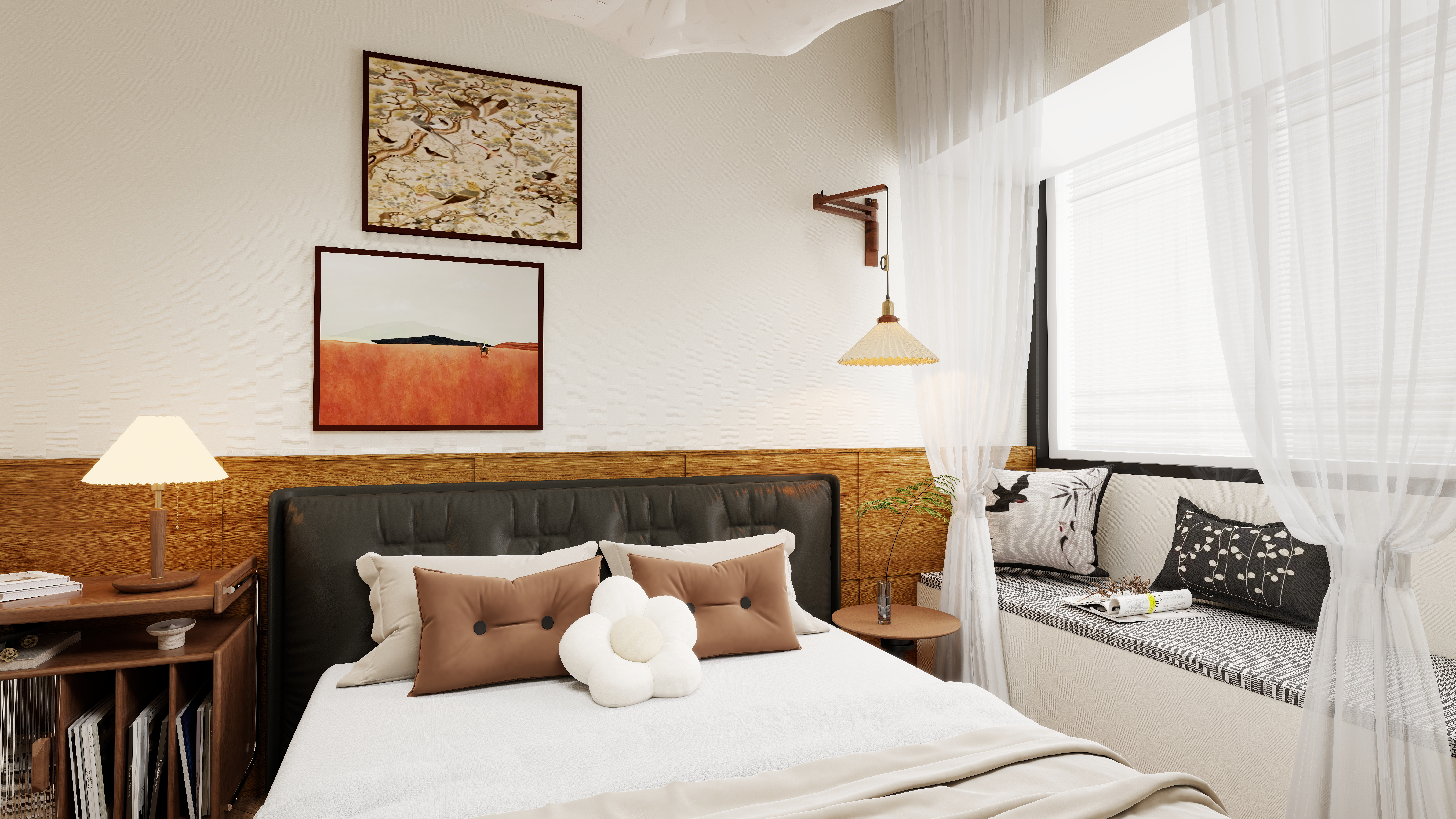 ASDDSA1-中古风一层主卧装修效果图第3张