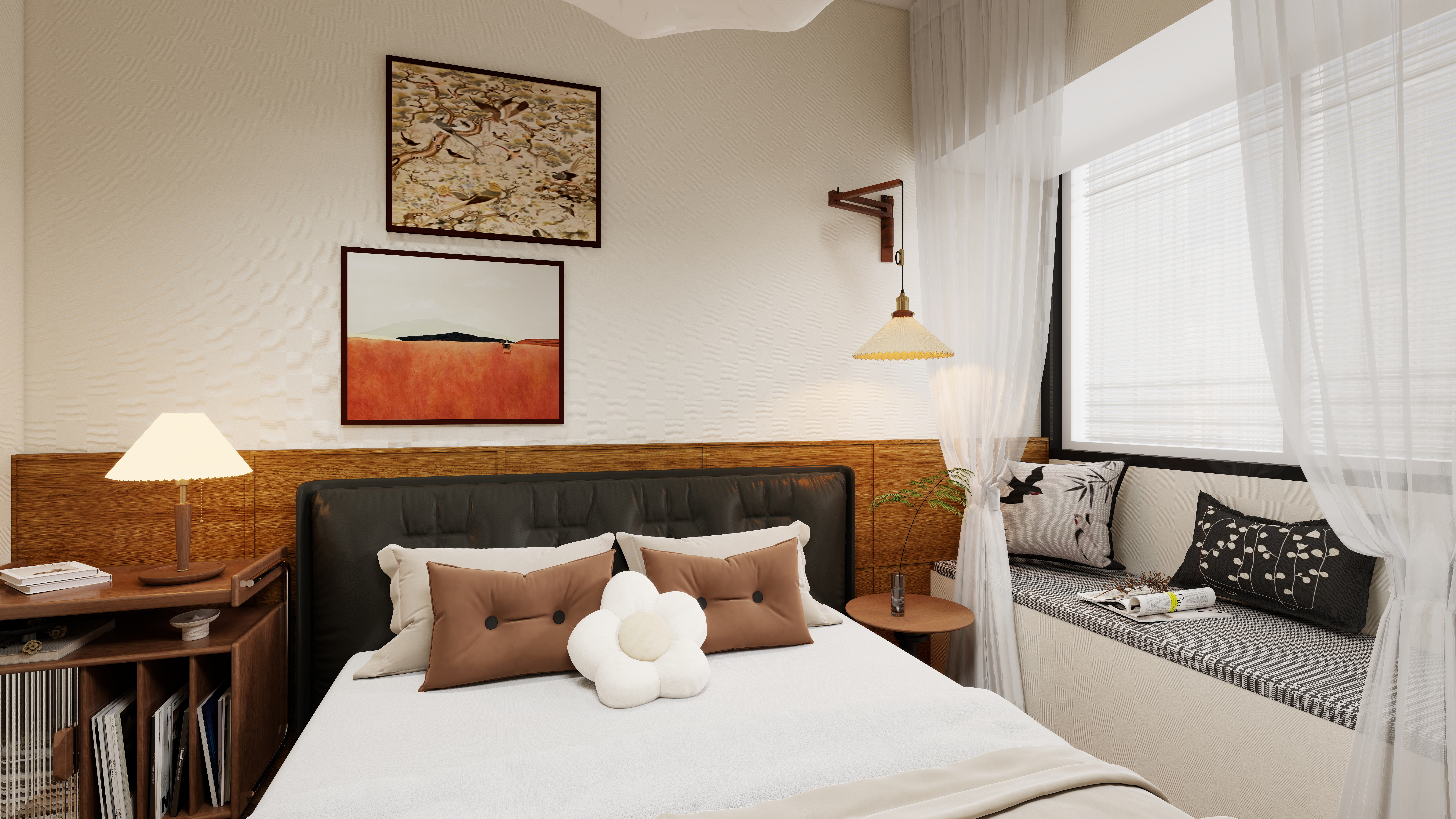 ASDDSA1-中古风一层主卧装修效果图第2张