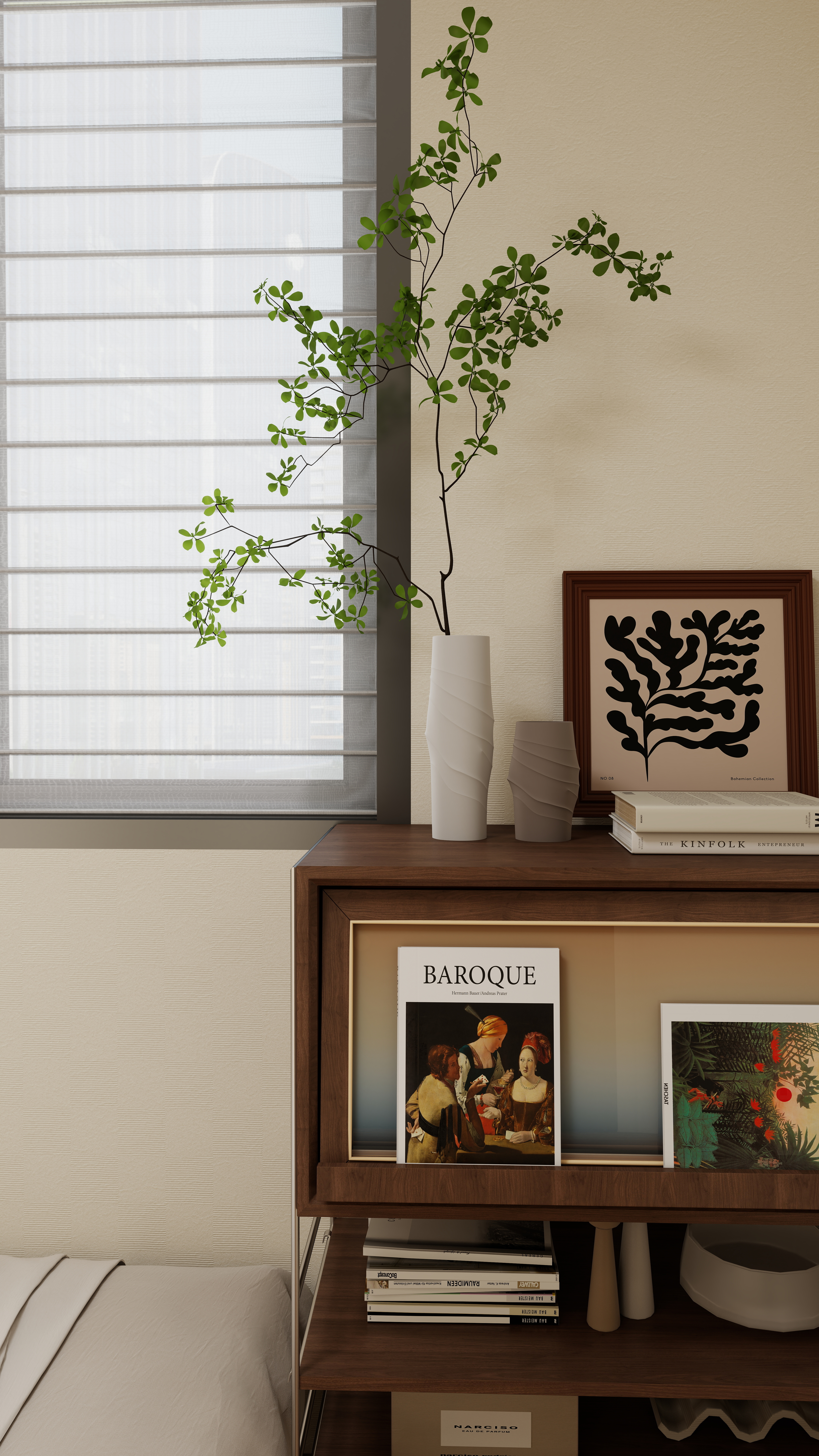 ASDDSA1-中古风一层次卧装修效果图第5张