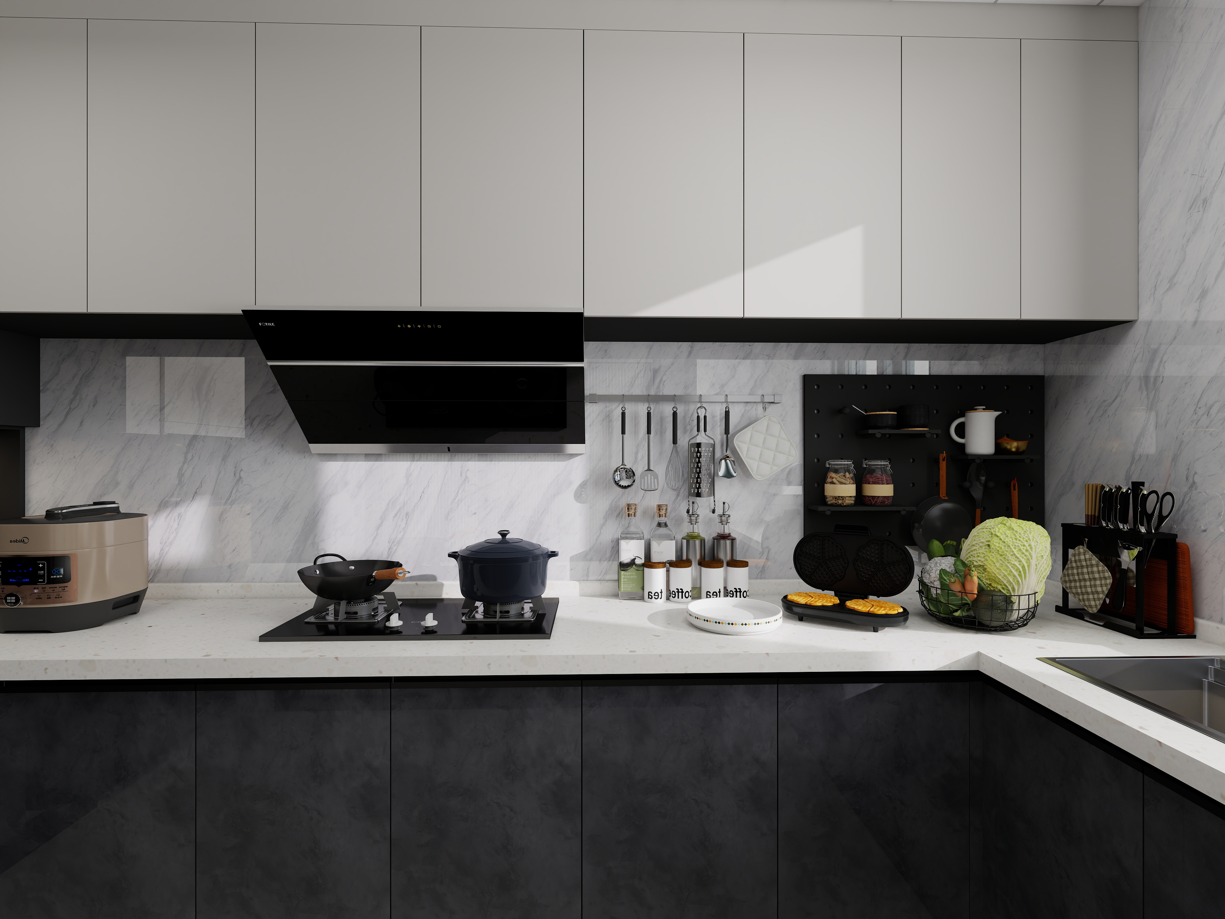 栖寐-【简墨意韵】四室两厅293㎡装修效果图