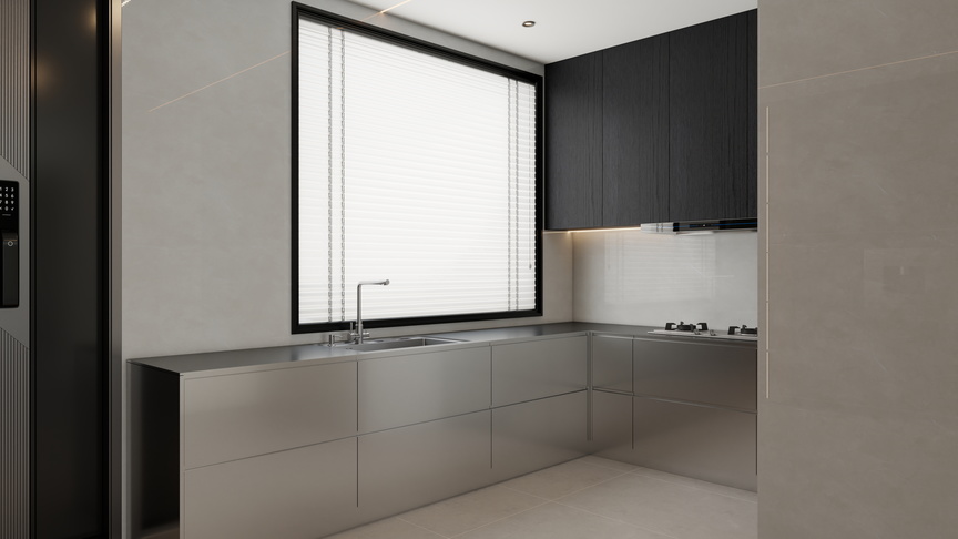 孙有权-『2025-11』19平丨现代极简厨房装修效果图