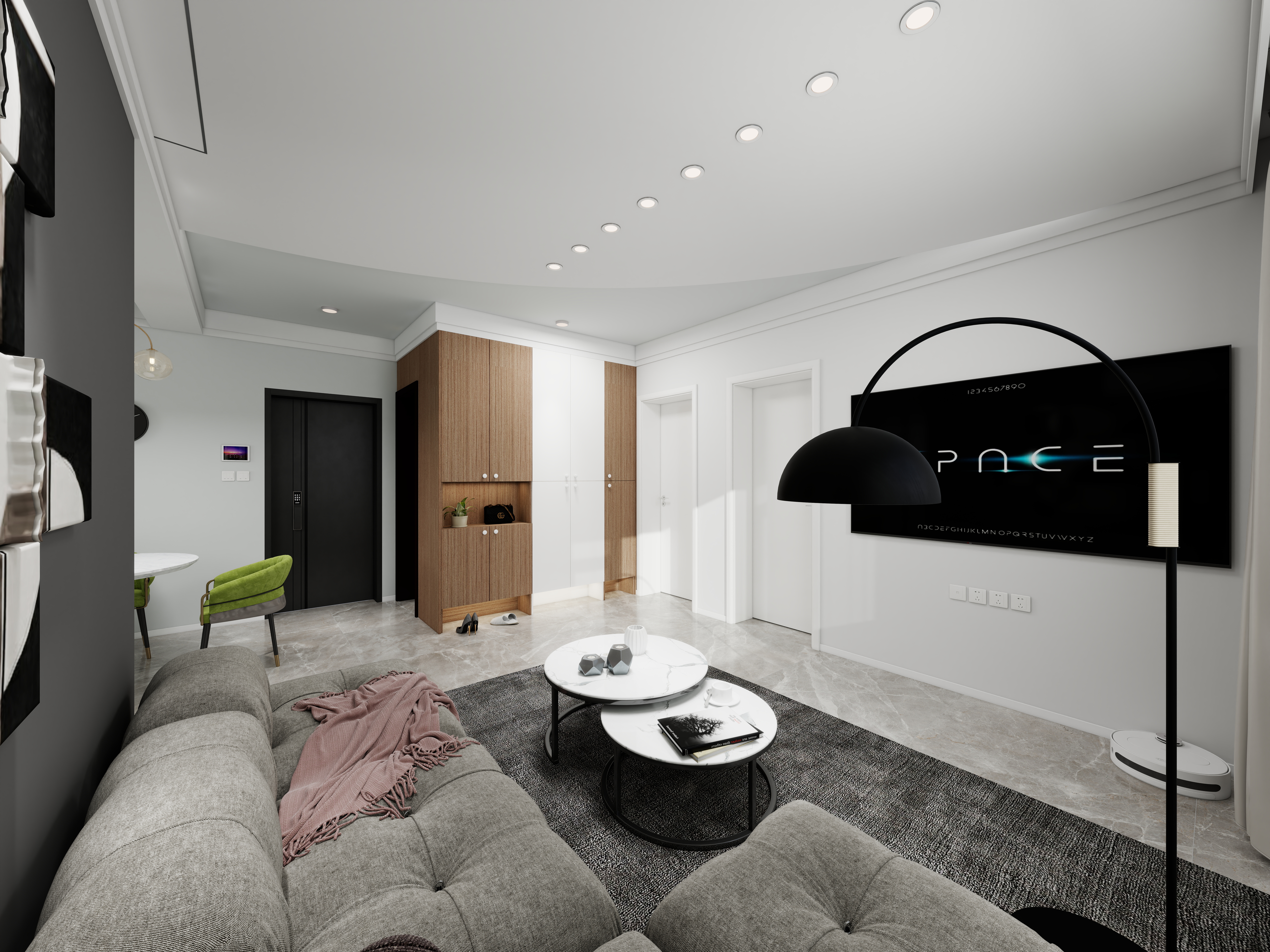 陈晓琛-浞景岸边~3室2厅1卫1厨1阳一层客餐厅装修效果图第1张