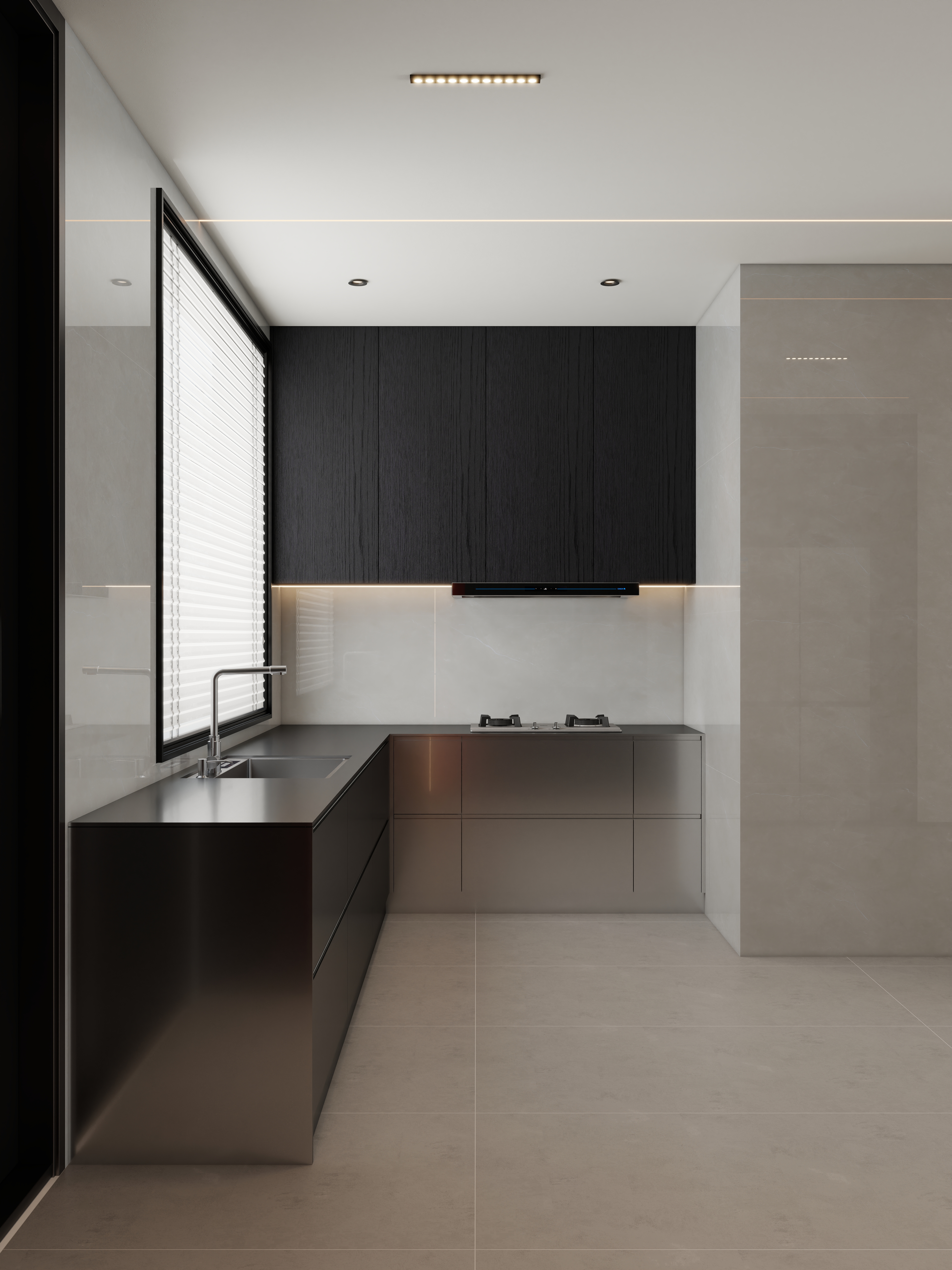 孙有权-『2025-11』19平丨现代极简厨房一层厨房装修效果图第3张