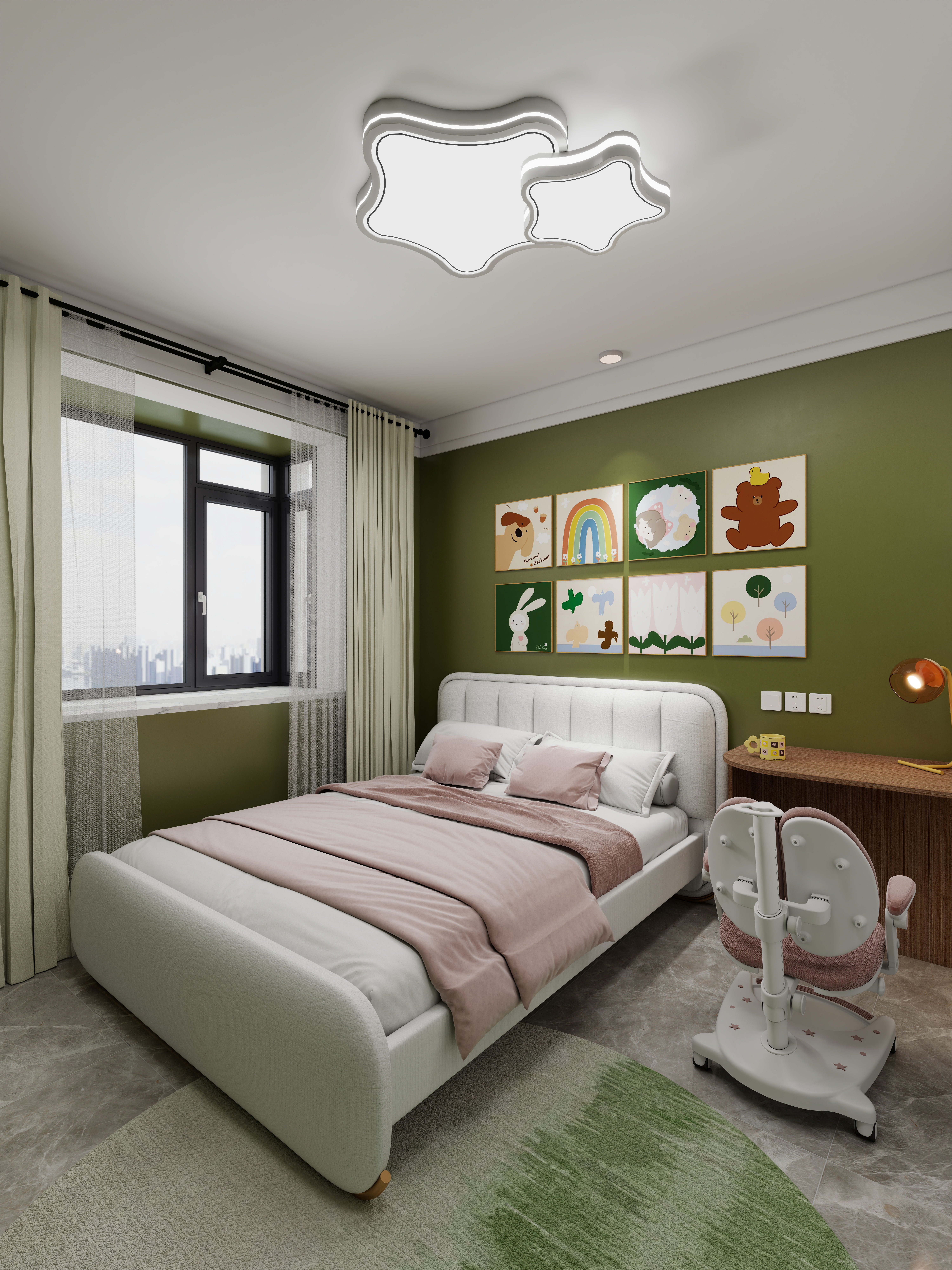 陈晓琛-浞景岸边~3室2厅1卫1厨1阳一层儿童房装修效果图第2张