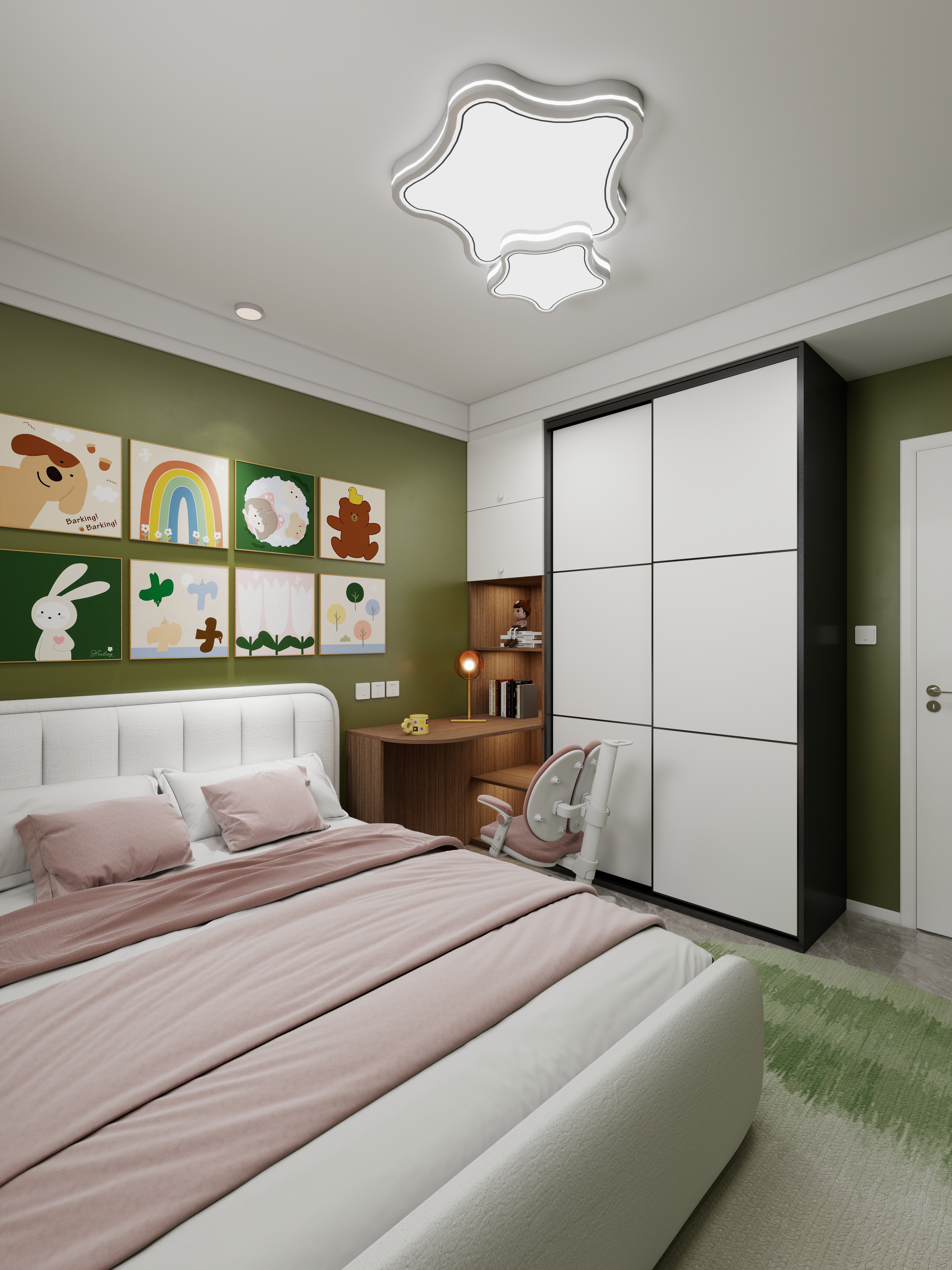 陈晓琛-浞景岸边~3室2厅1卫1厨1阳一层儿童房装修效果图第1张