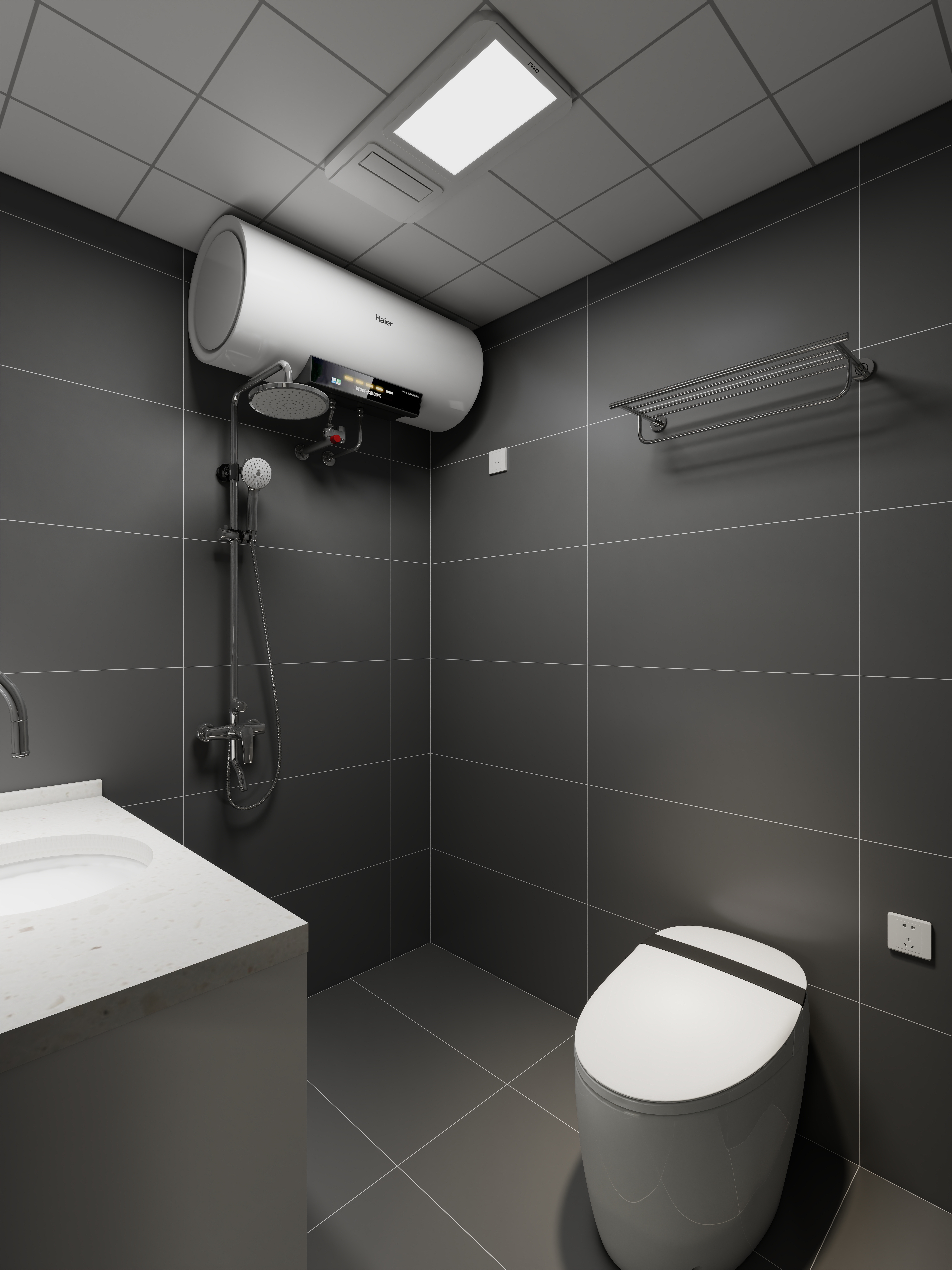 陈晓琛-浞景岸边~3室2厅1卫1厨1阳一层卫生间装修效果图第2张