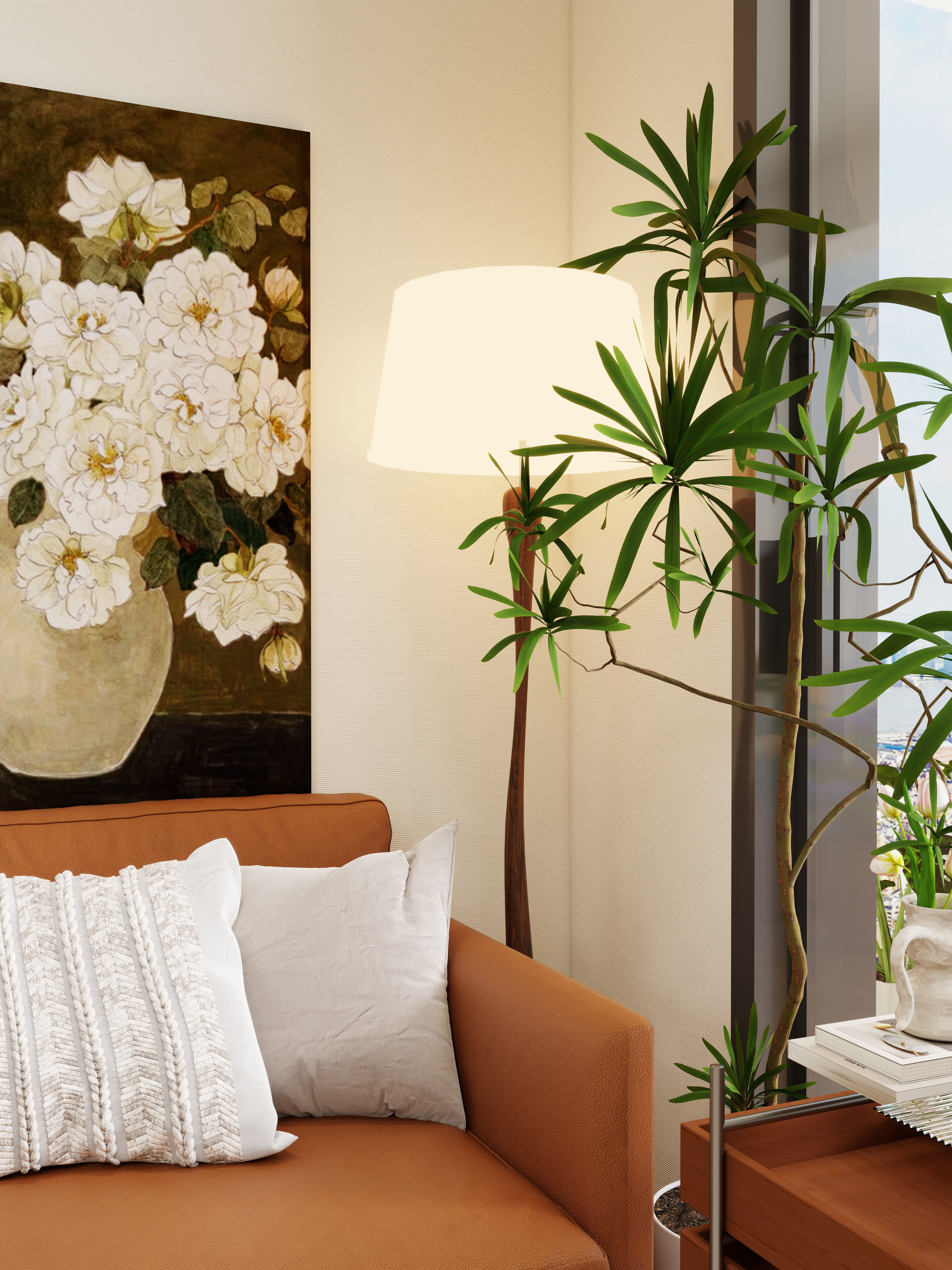 ASDDSA1-中古风一层客餐厅装修效果图第1张