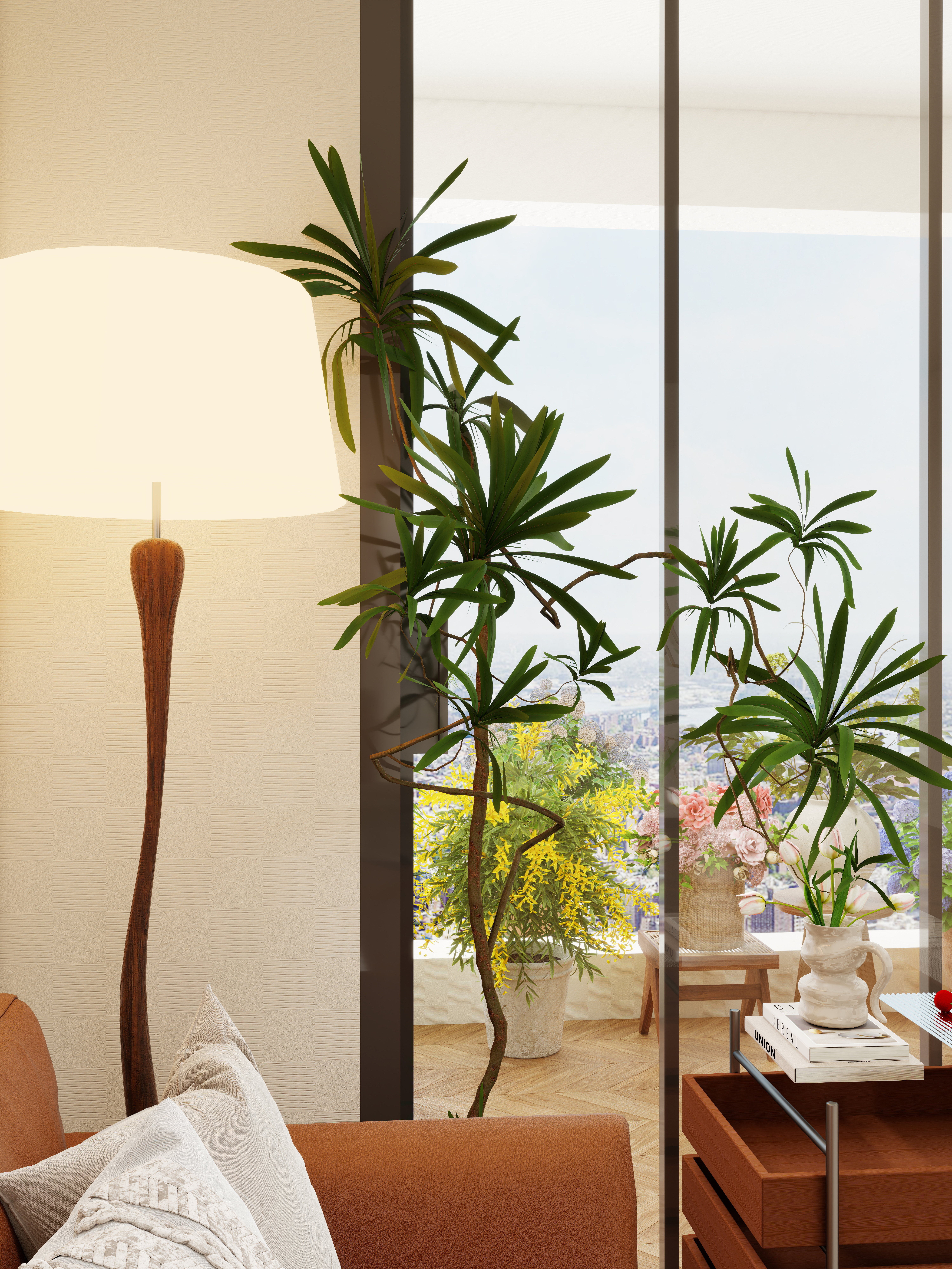 ASDDSA1-中古风一层客餐厅装修效果图第3张