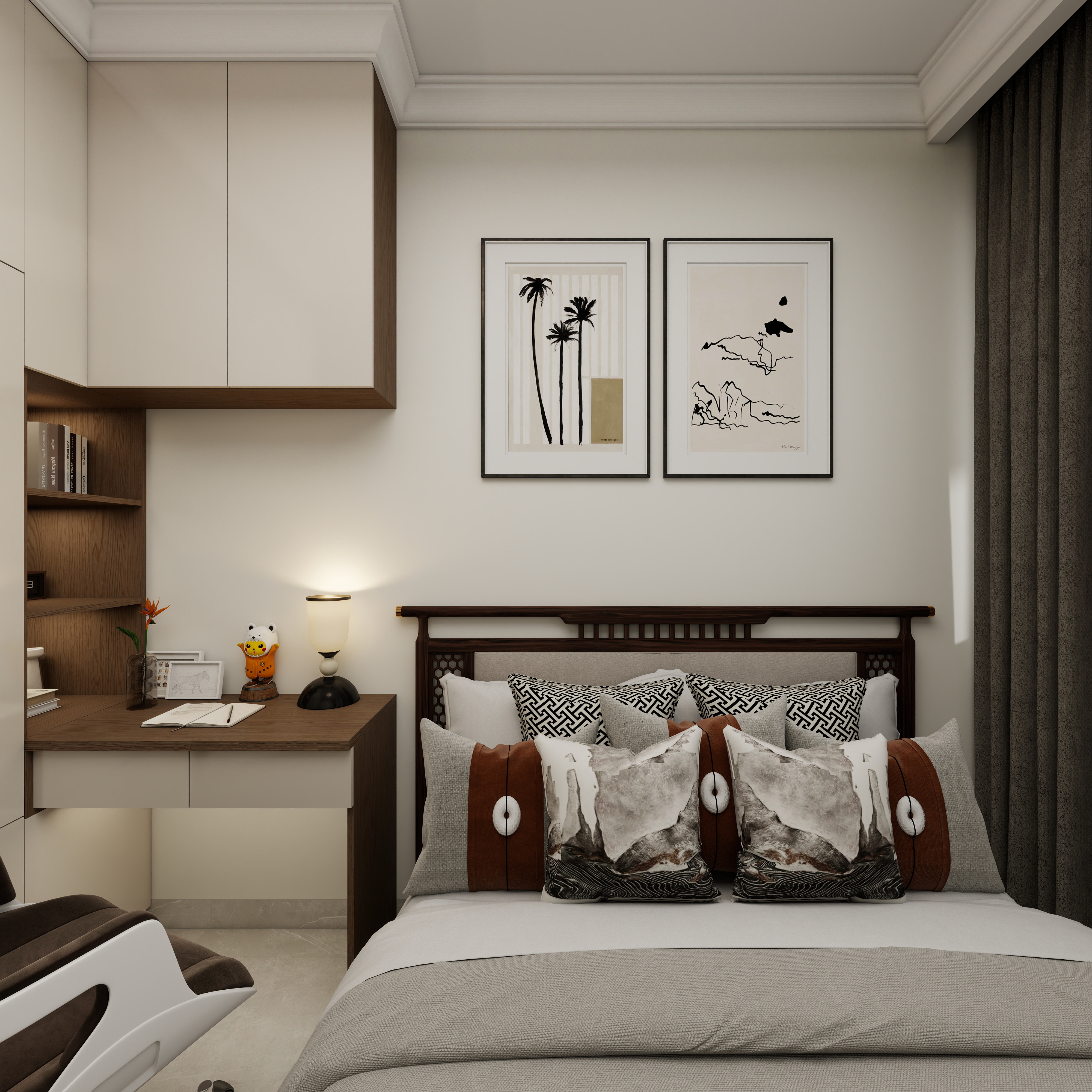 中国大华子-154㎡5室一层卧室2装修效果图第3张