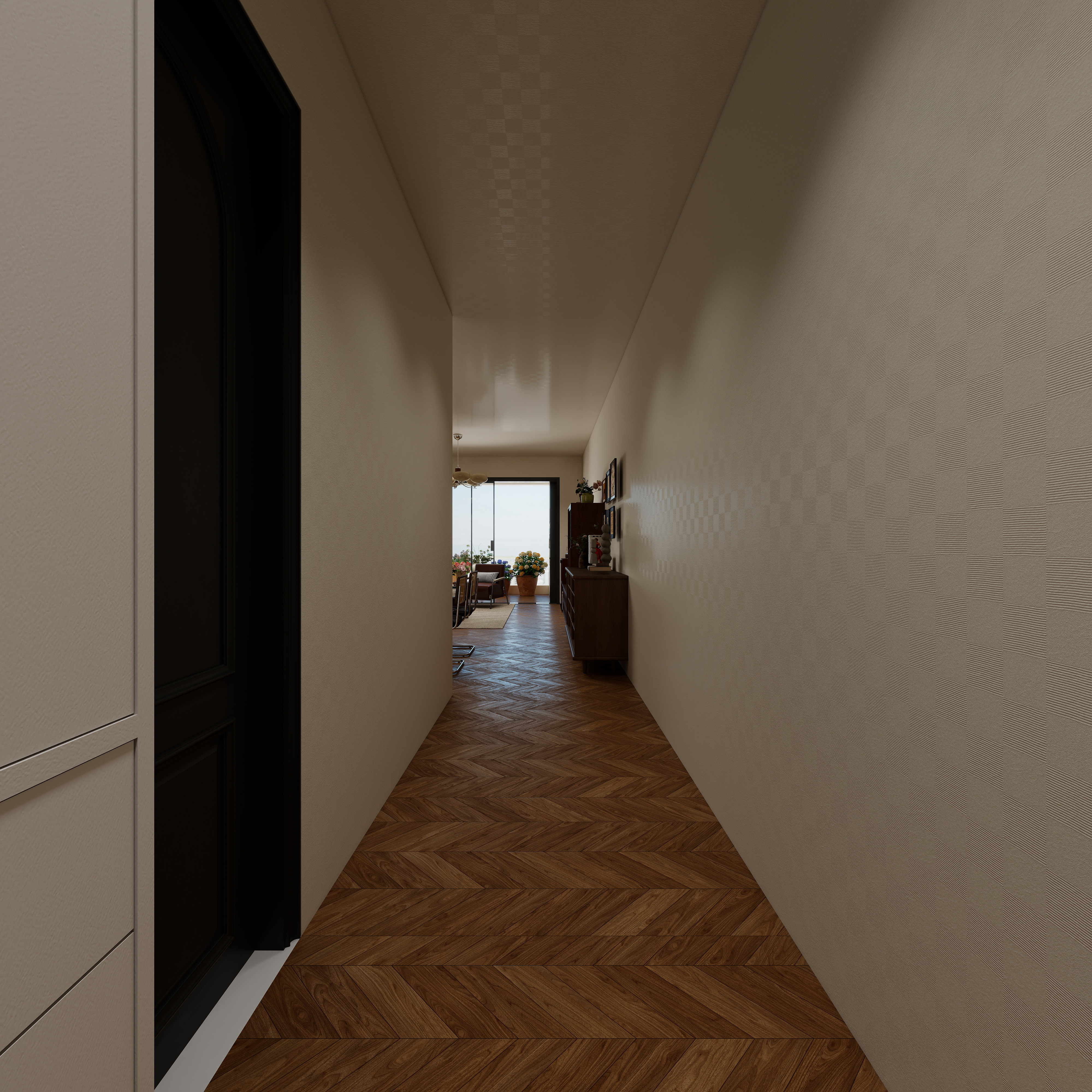 ASDDSA1-中古风一层入户装修效果图第4张