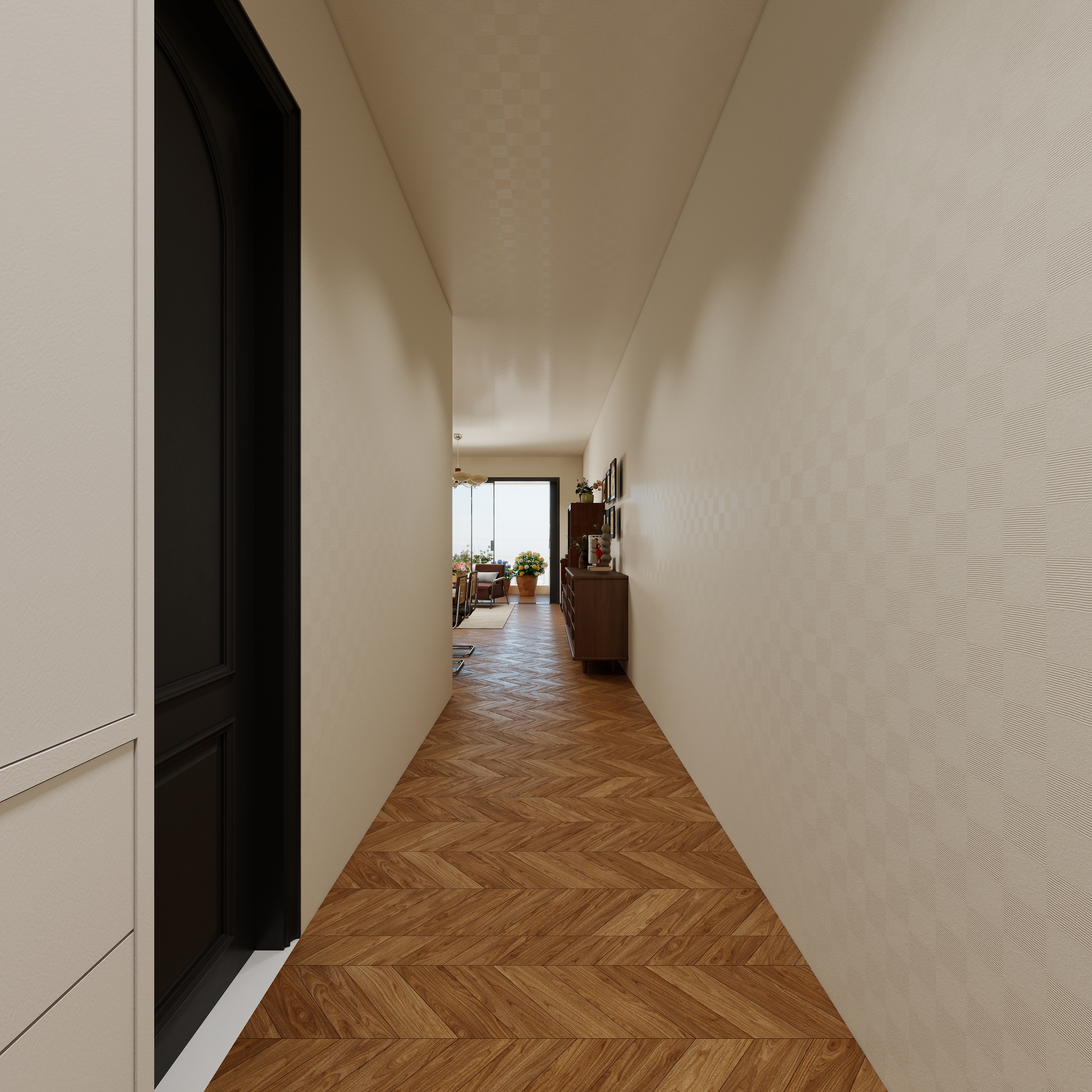 ASDDSA1-中古风一层入户装修效果图第5张