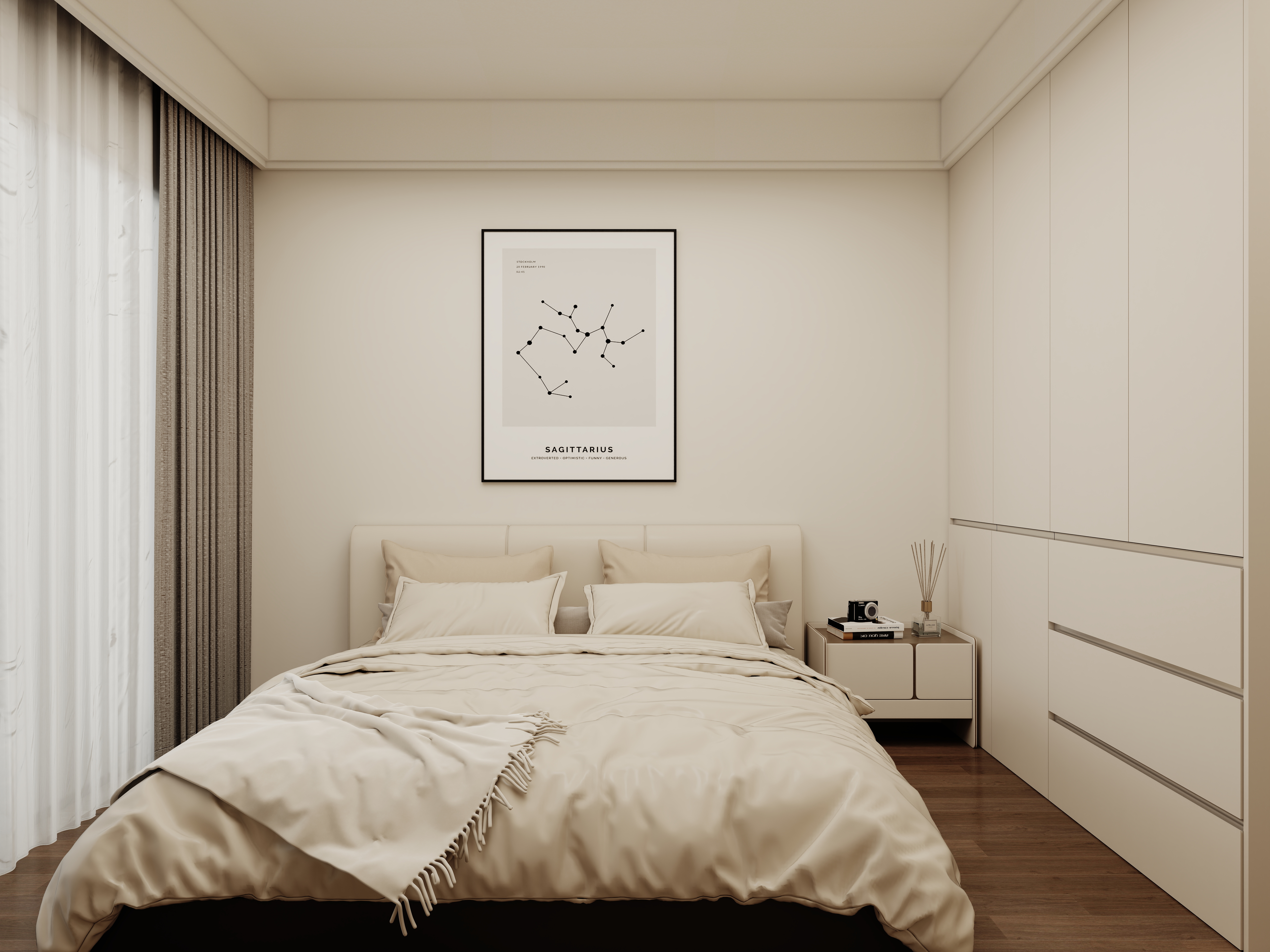 壹诺设计工作室-103㎡3室-现代简约一层老人房装修效果图第2张