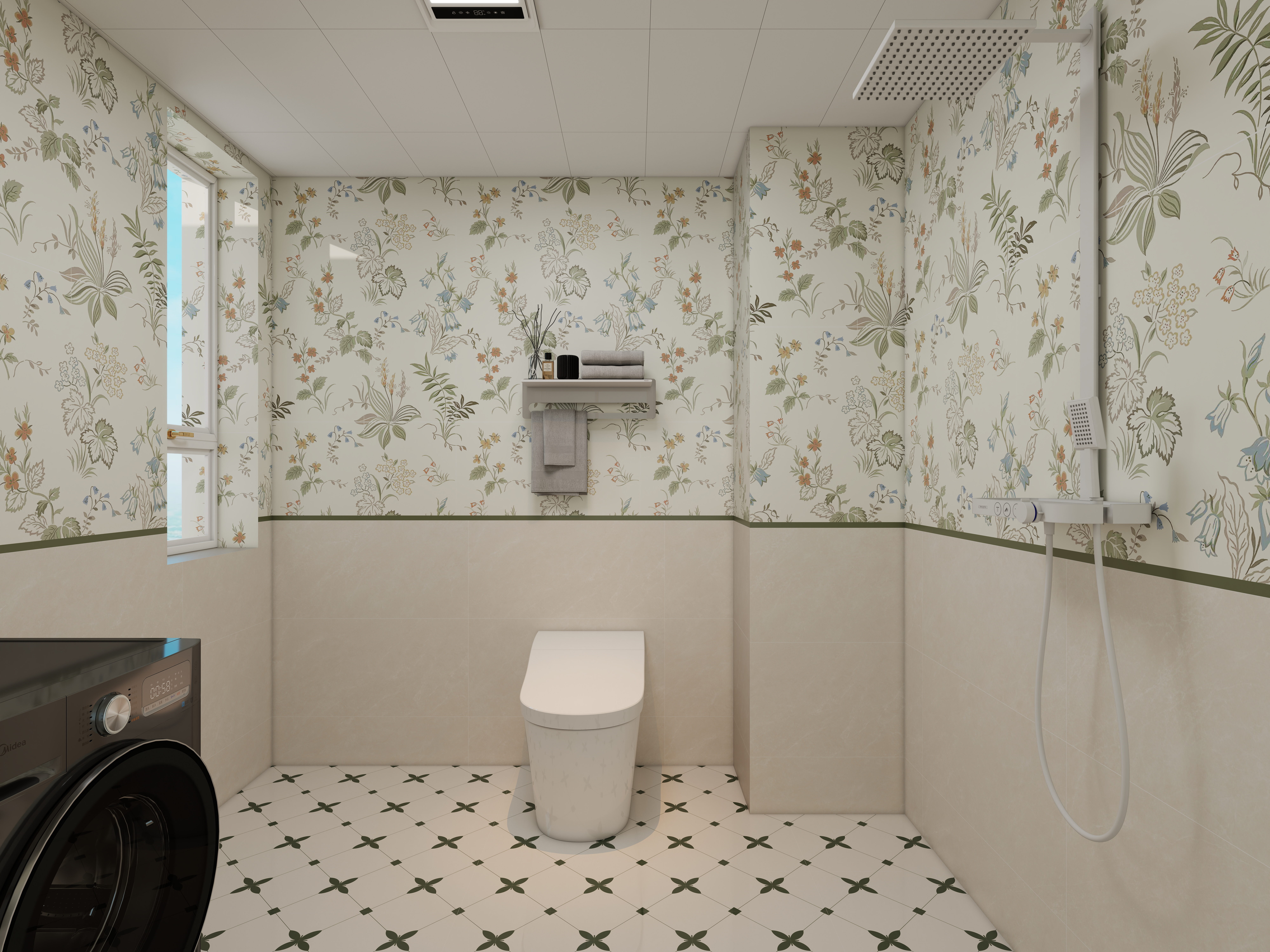 李青越-102方轻法式风格三居室一层卫生间装修效果图第1张