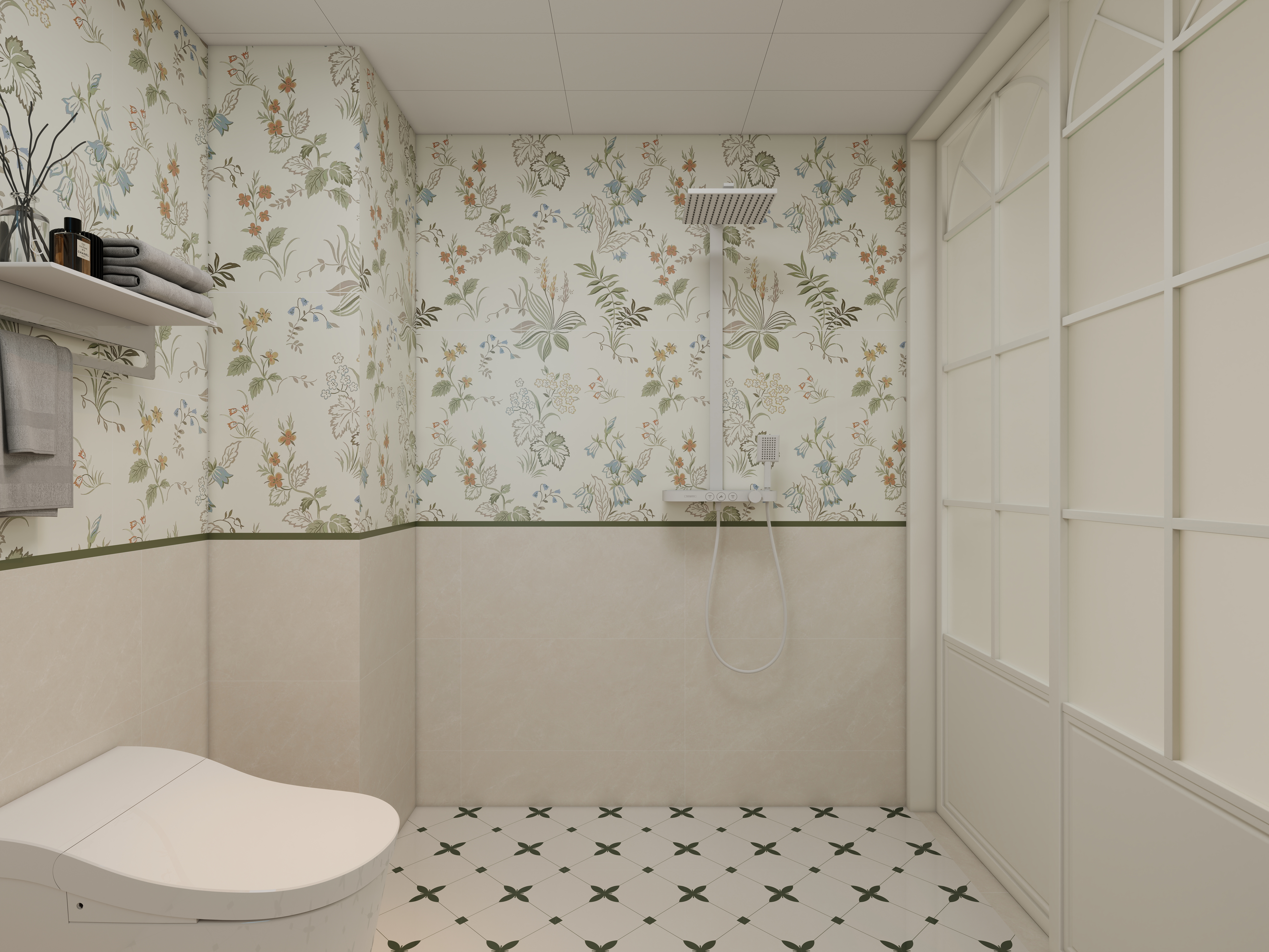 李青越-102方轻法式风格三居室一层卫生间装修效果图第2张