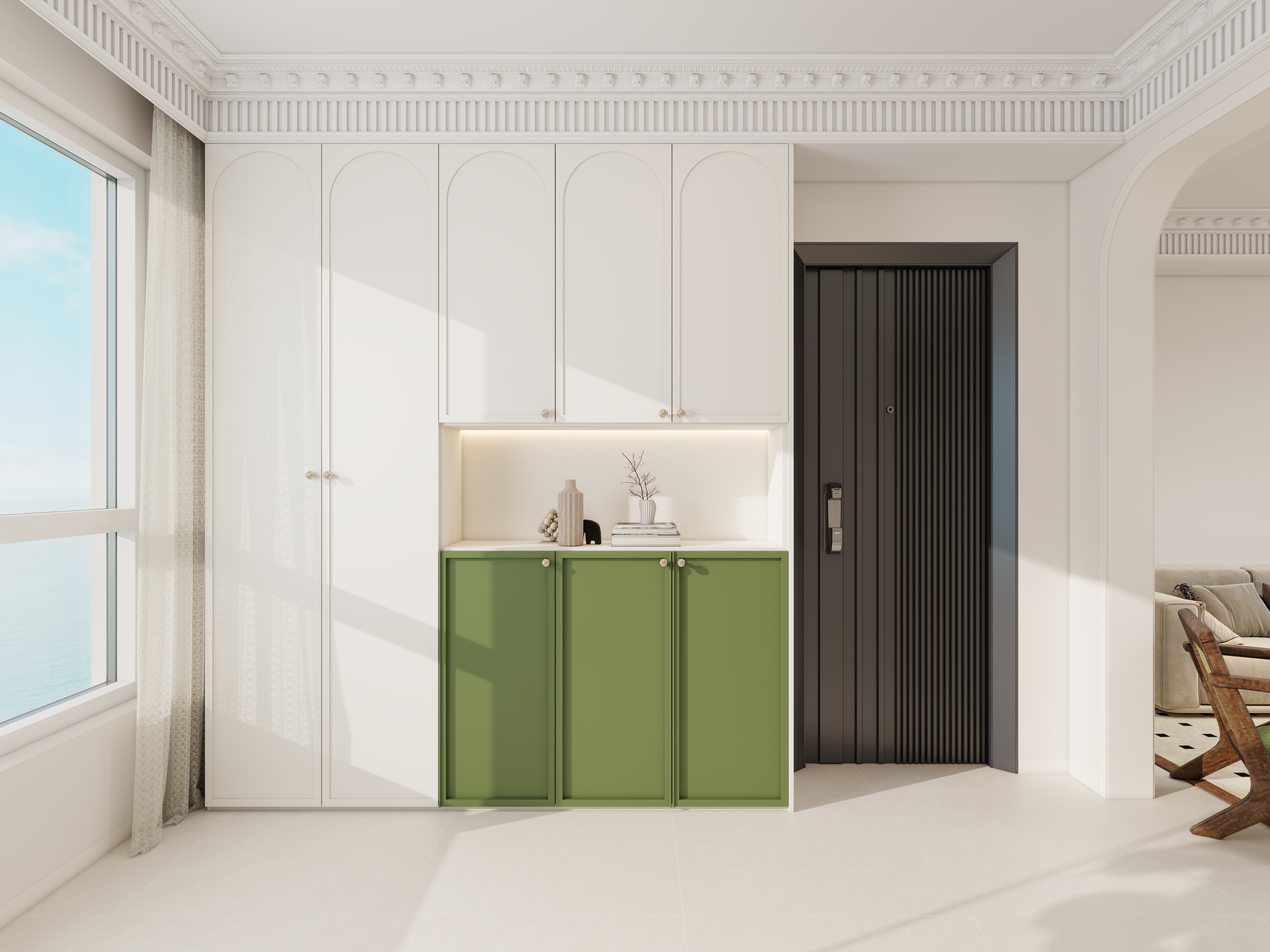 李青越-102方轻法式风格三居室一层卧室装修效果图第2张