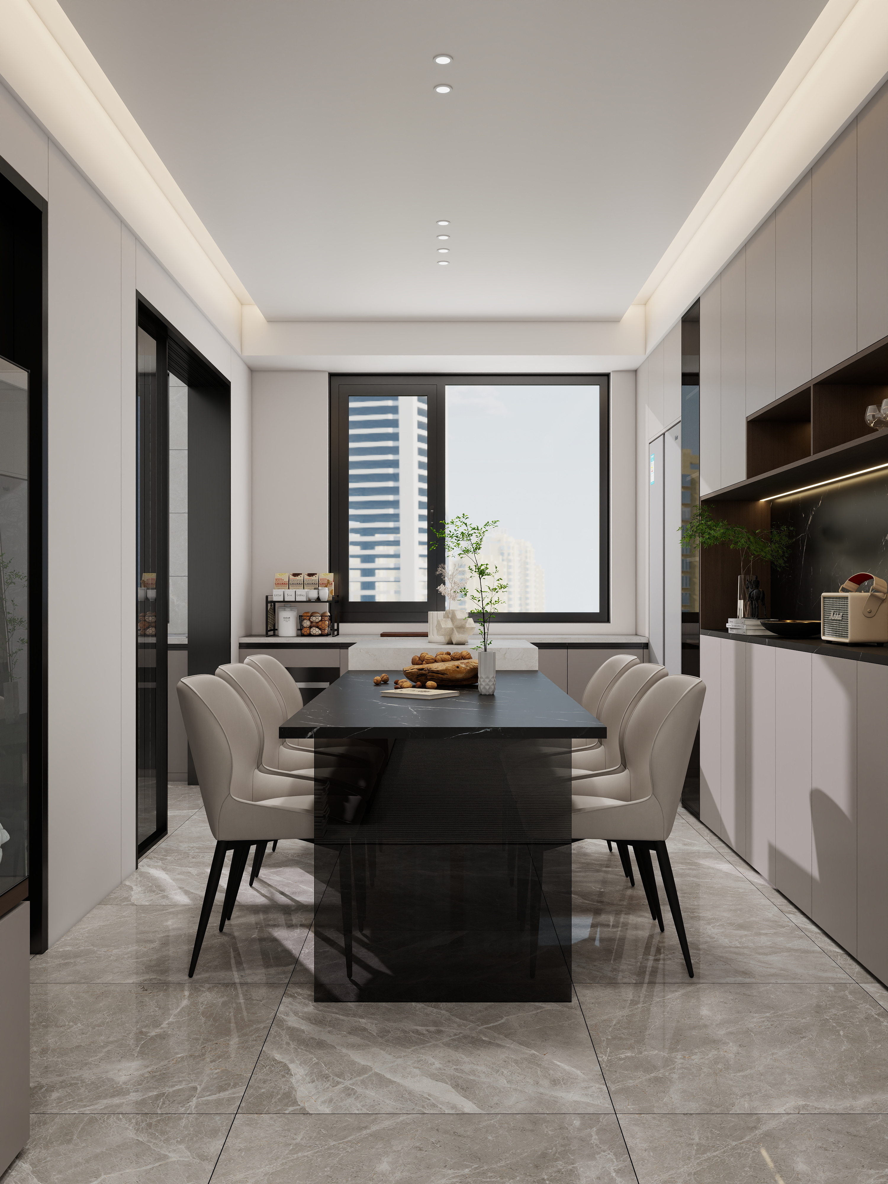 李青越-102方现代风格三居室装修效果图