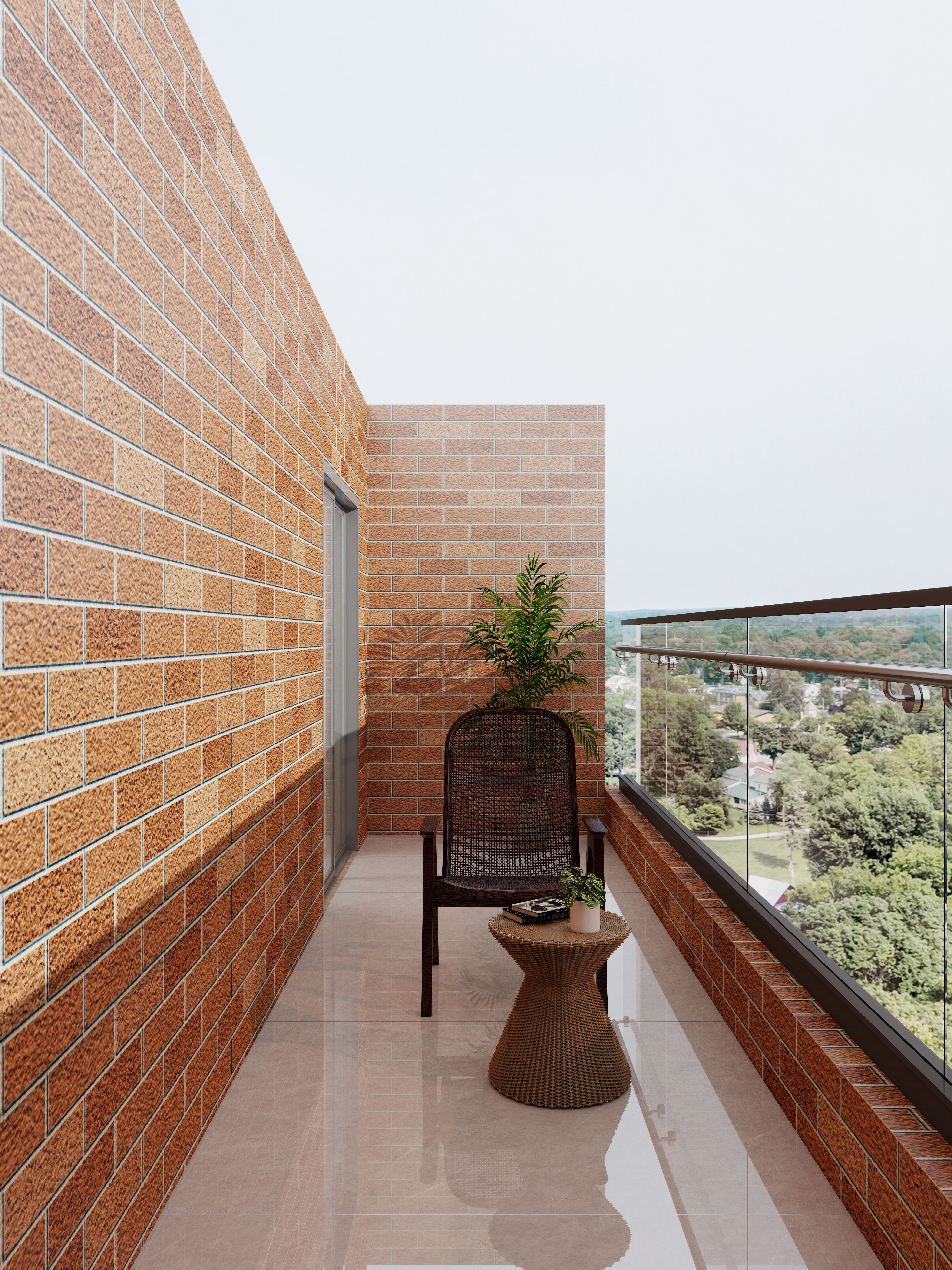 圆梦设计-原木奶油田园142㎡2室一层阳台装修效果图第2张