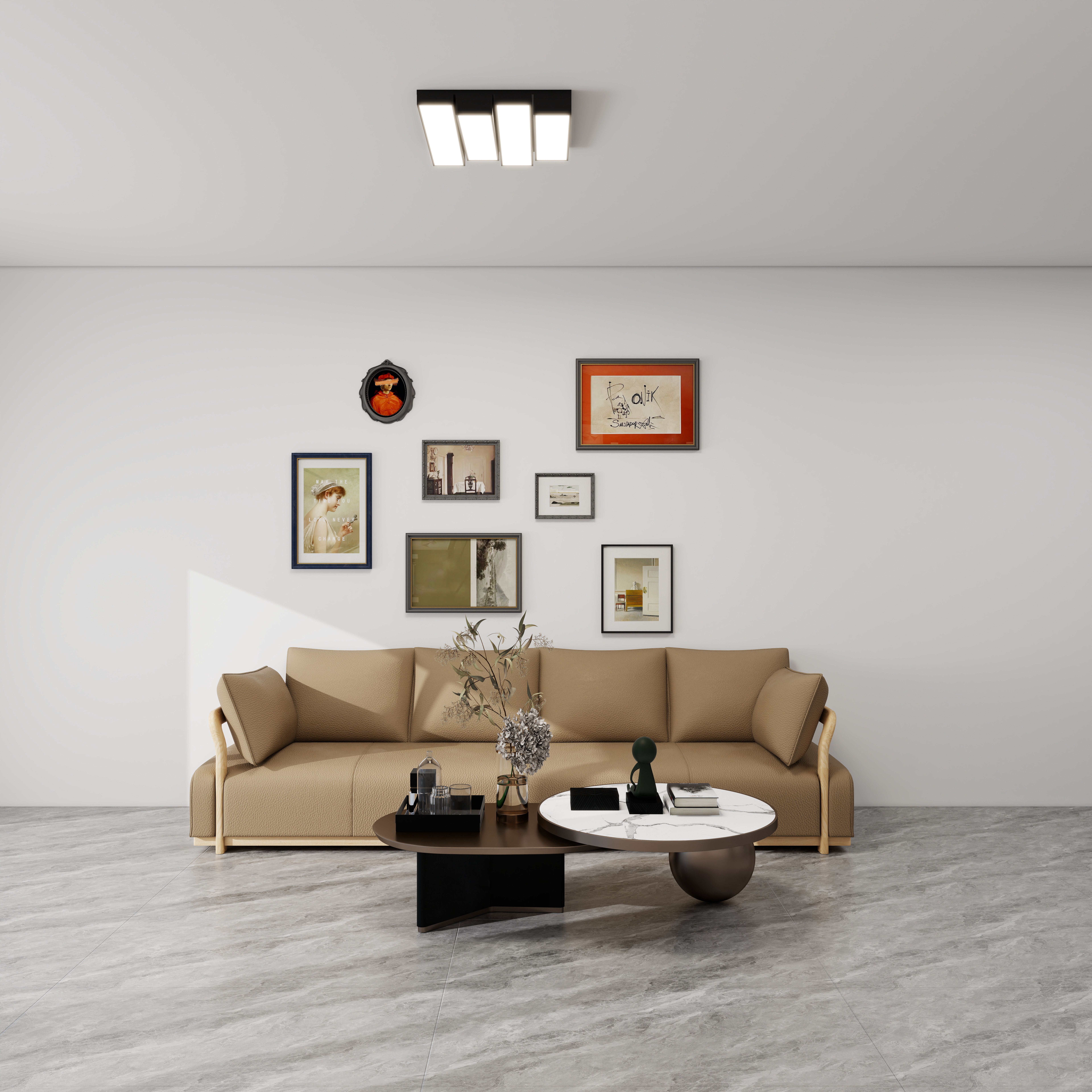 吴爽-80m²现代简约风格设计 一层客厅装修效果图第1张