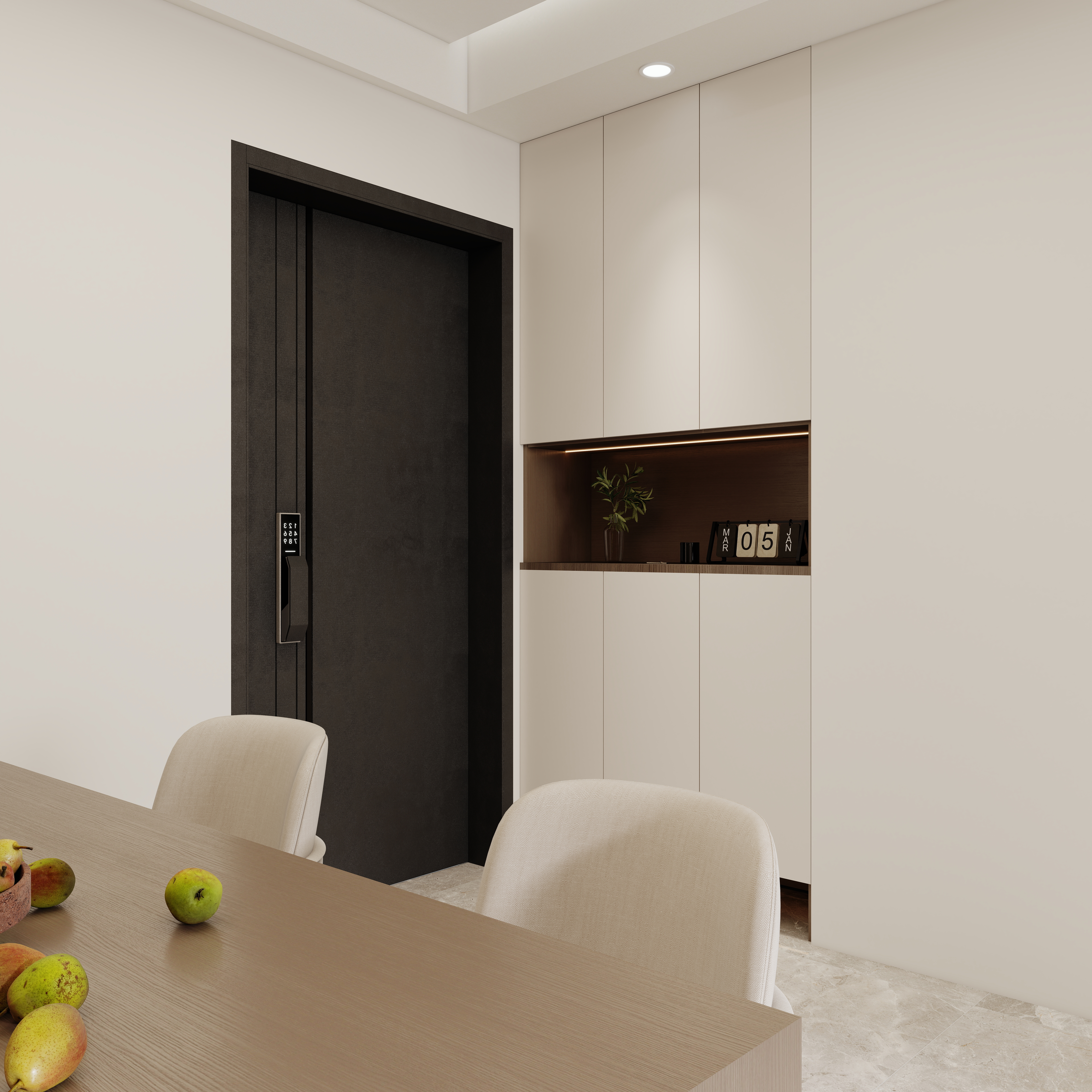 壹诺设计工作室-103㎡3室-现代简约一层客餐厅装修效果图第1张