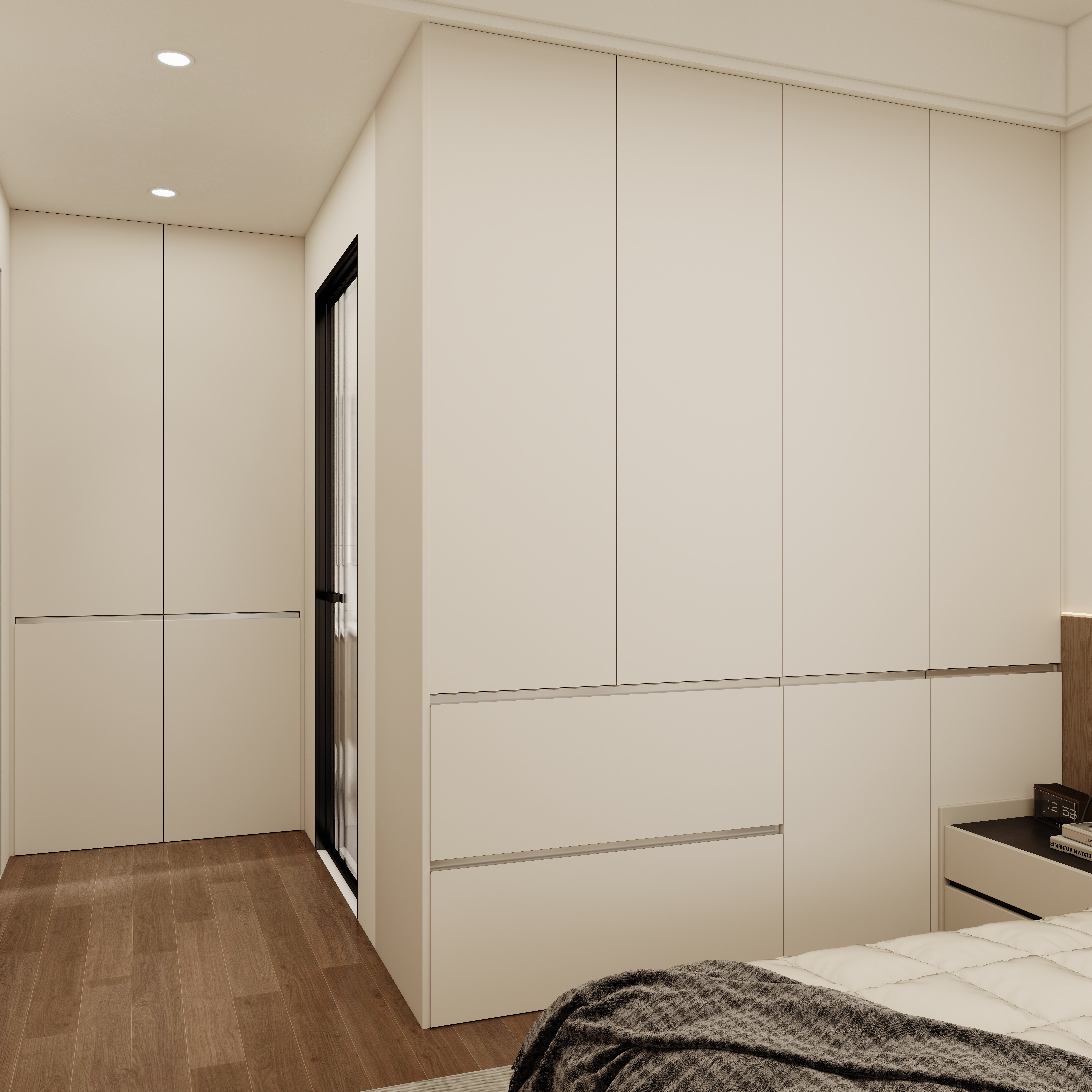 壹诺设计工作室-103㎡3室-现代简约一层主卧装修效果图第1张