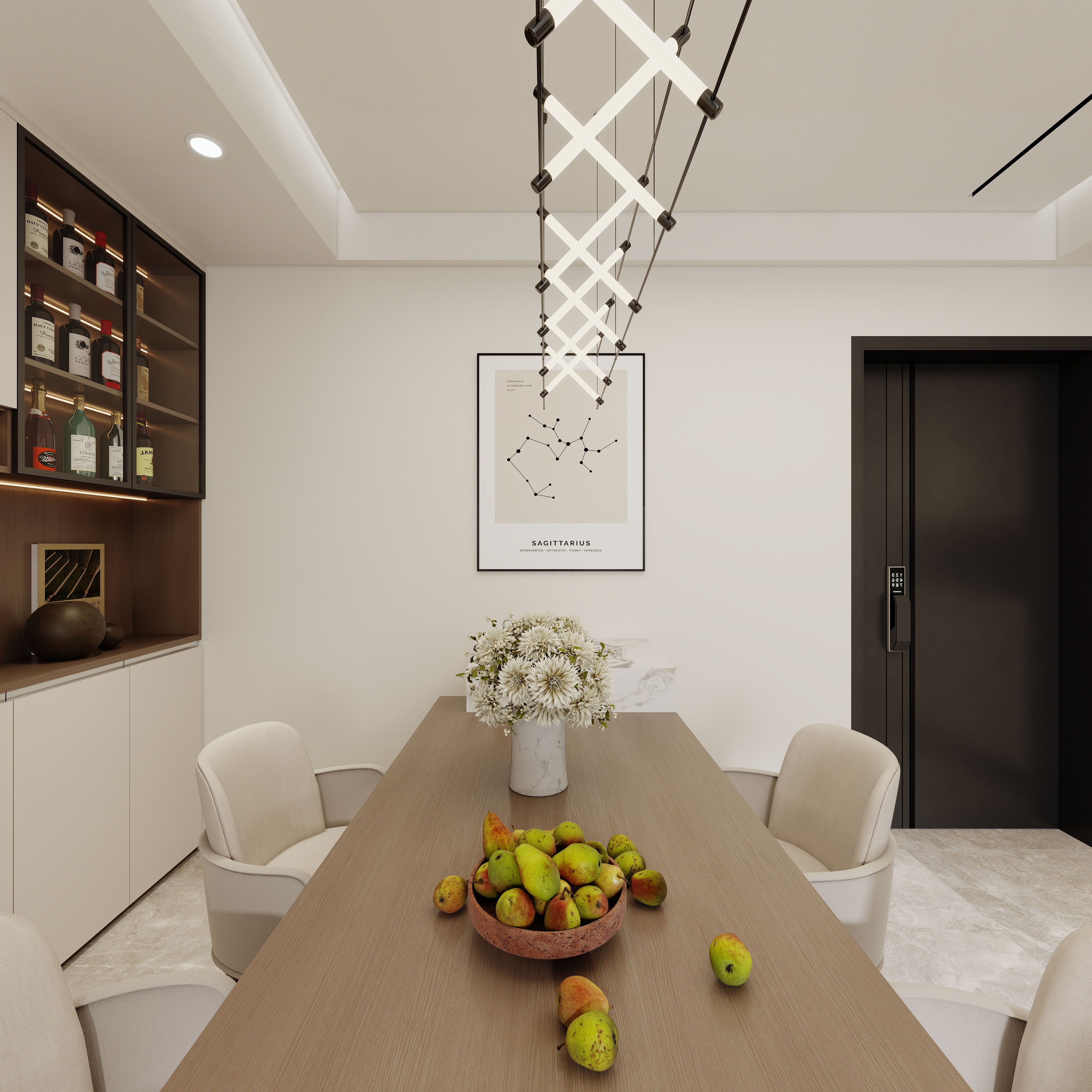 壹诺设计工作室-103㎡3室-现代简约一层客餐厅装修效果图第5张