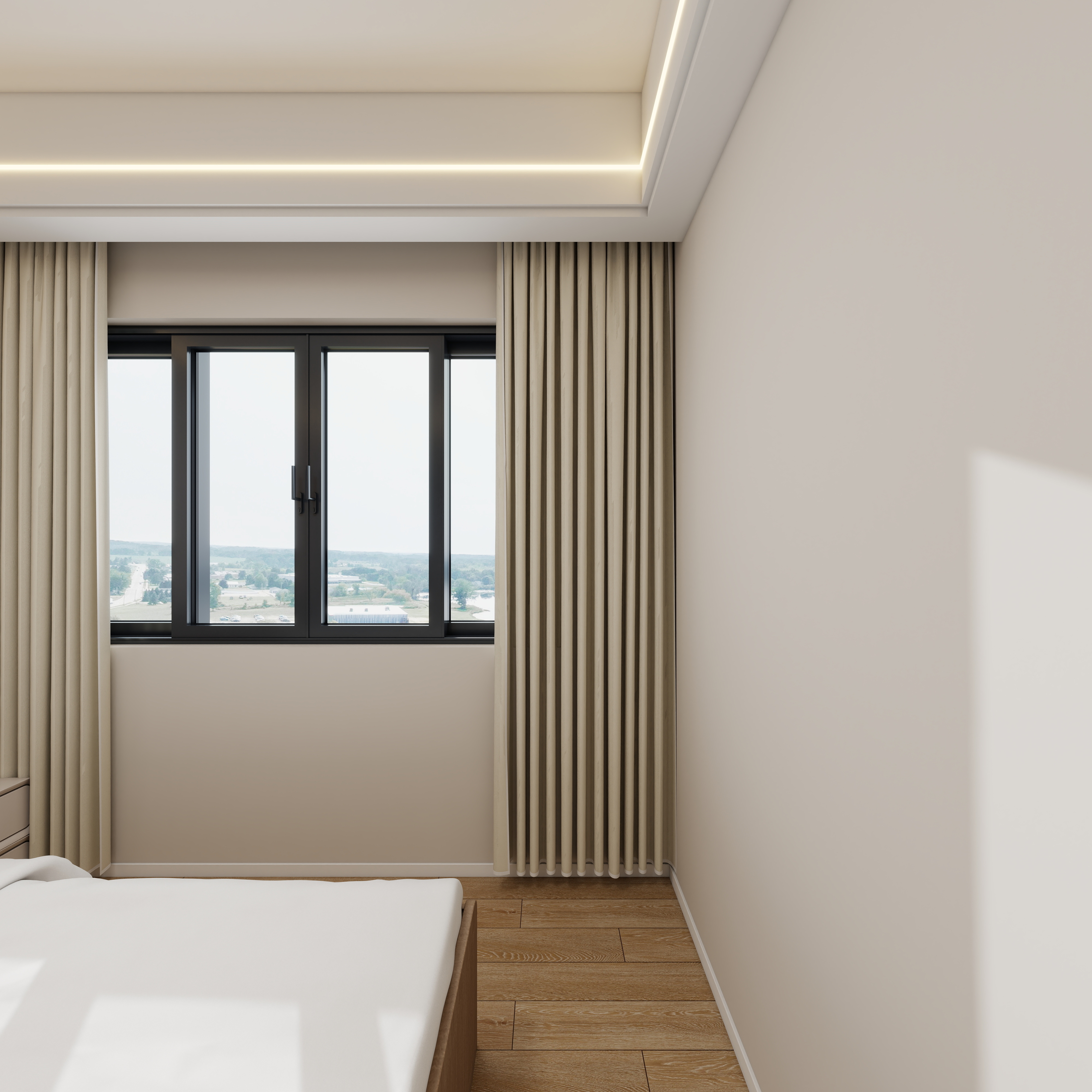 圆梦设计-原木奶油田园142㎡2室一层卧室装修效果图第5张