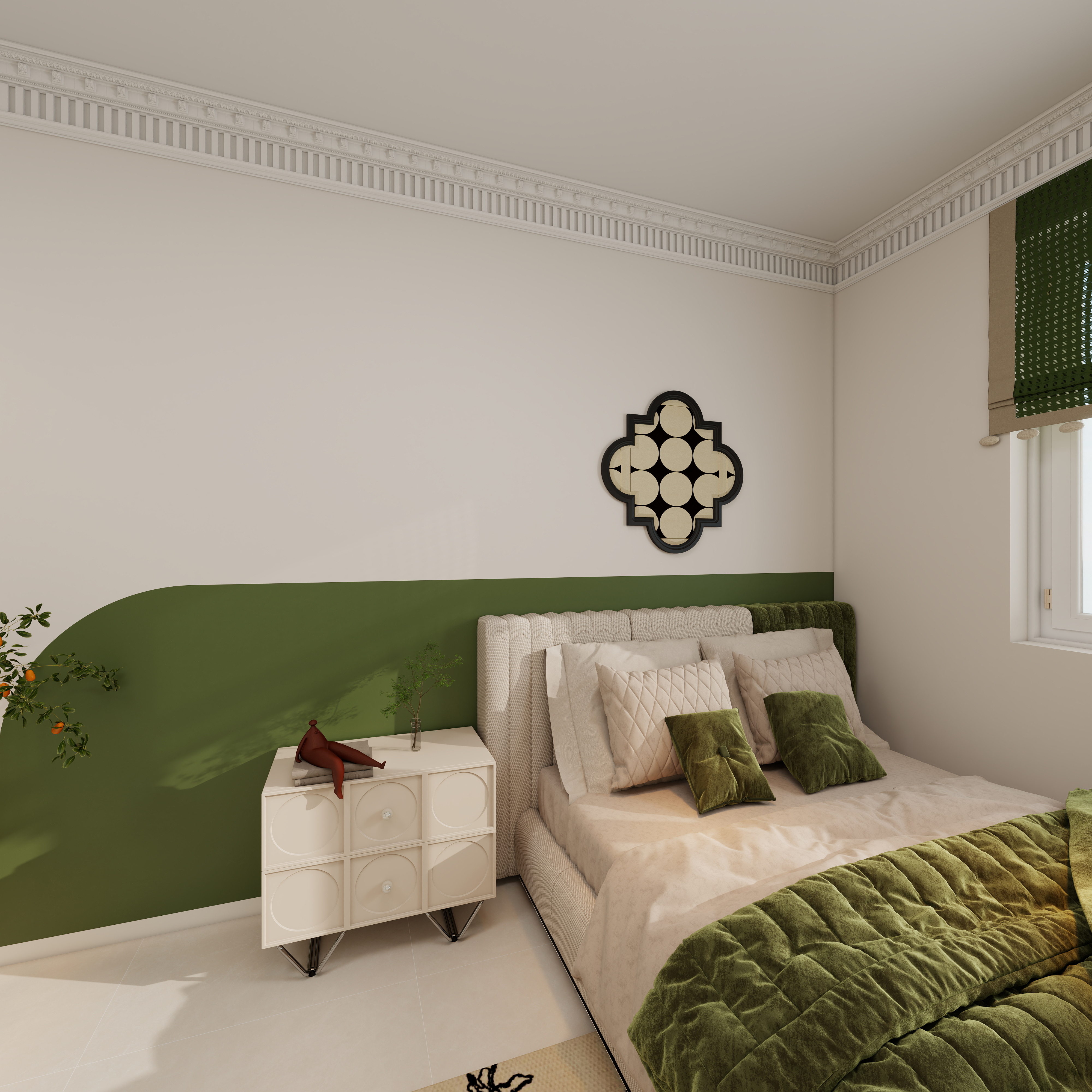 李青越-102方轻法式风格三居室一层主卧装修效果图第4张