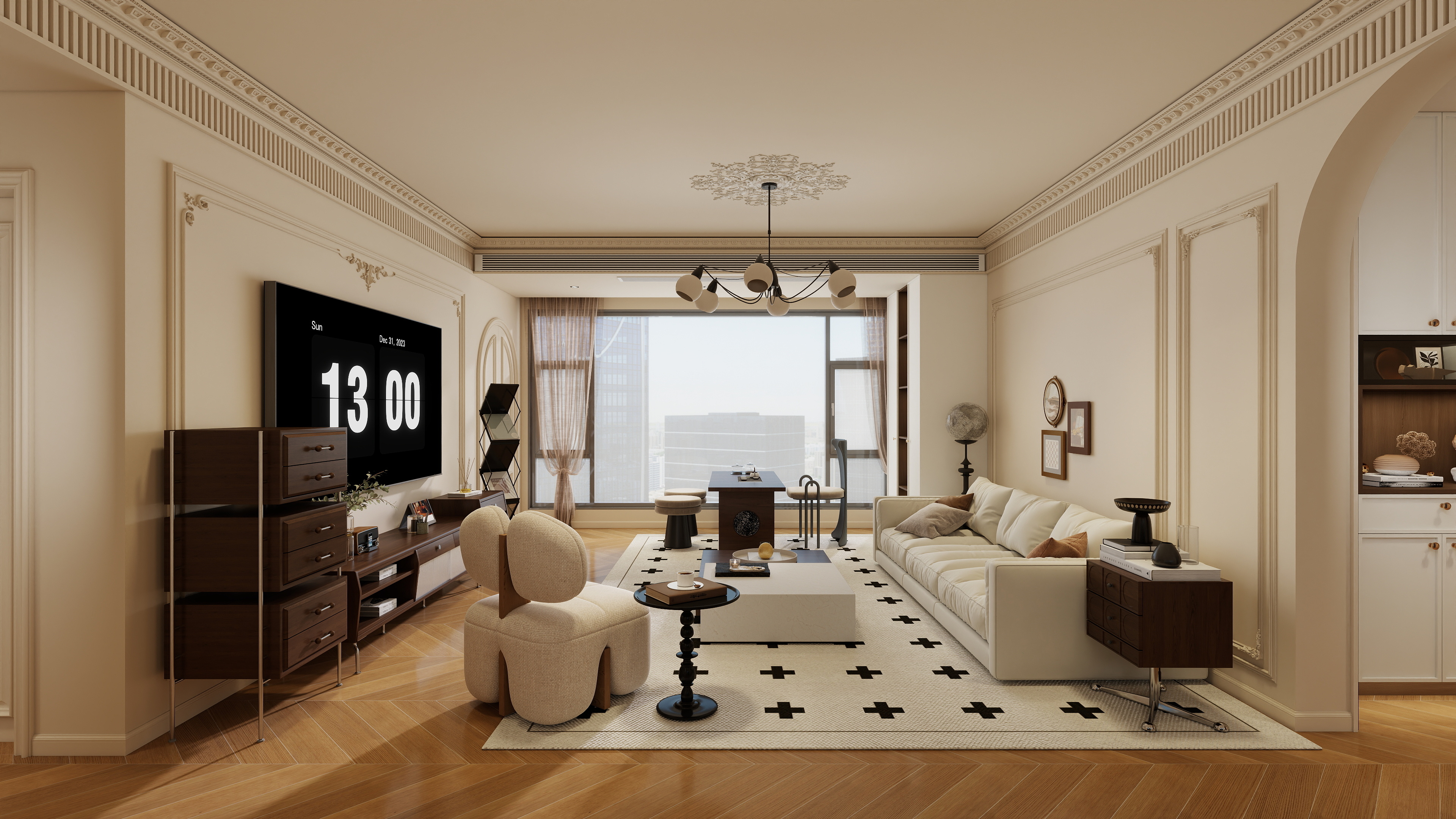 星空设计工作室design-法式中古风2室装修效果图