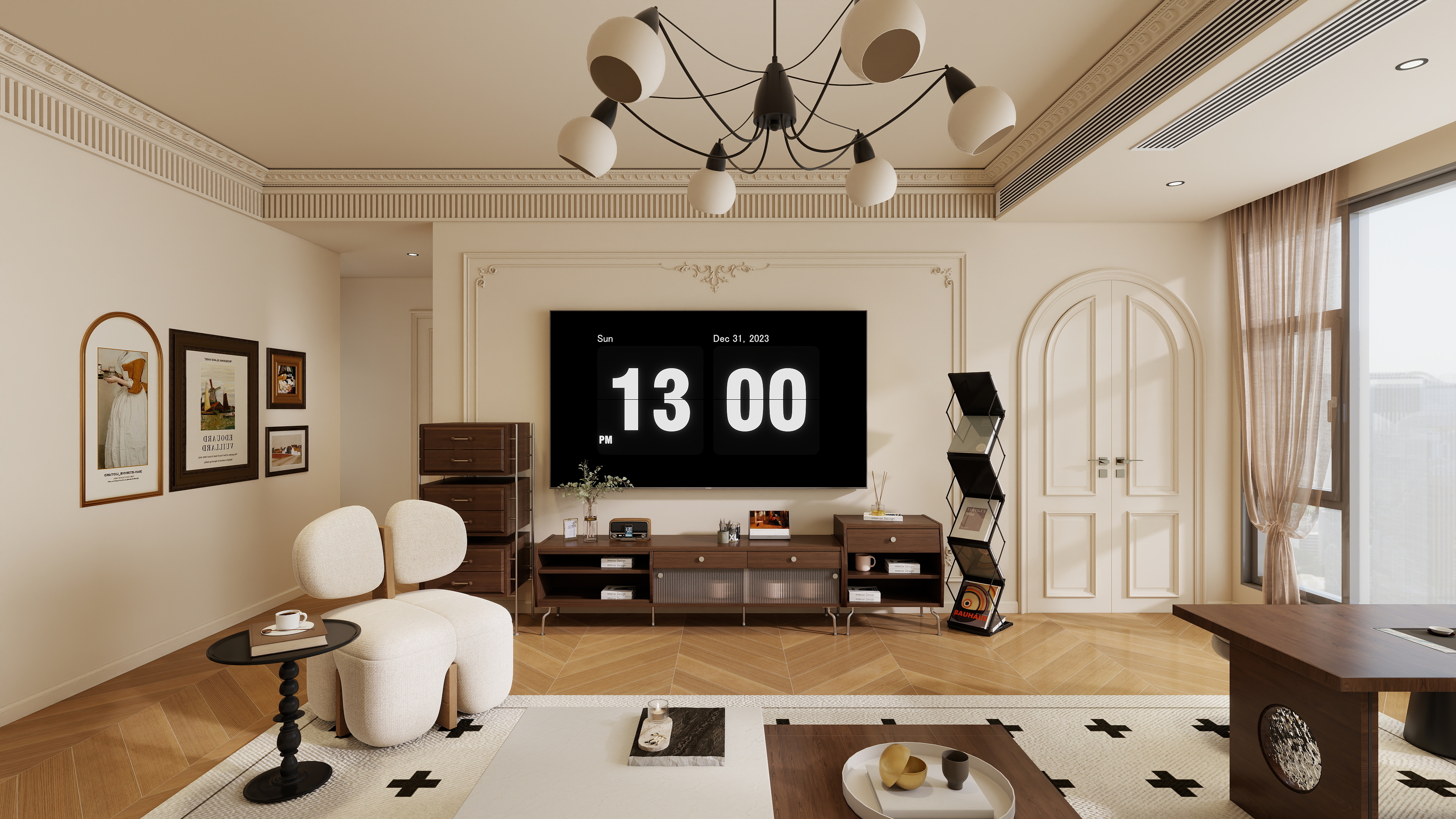 星空设计500一套-法式中古风2室装修效果图