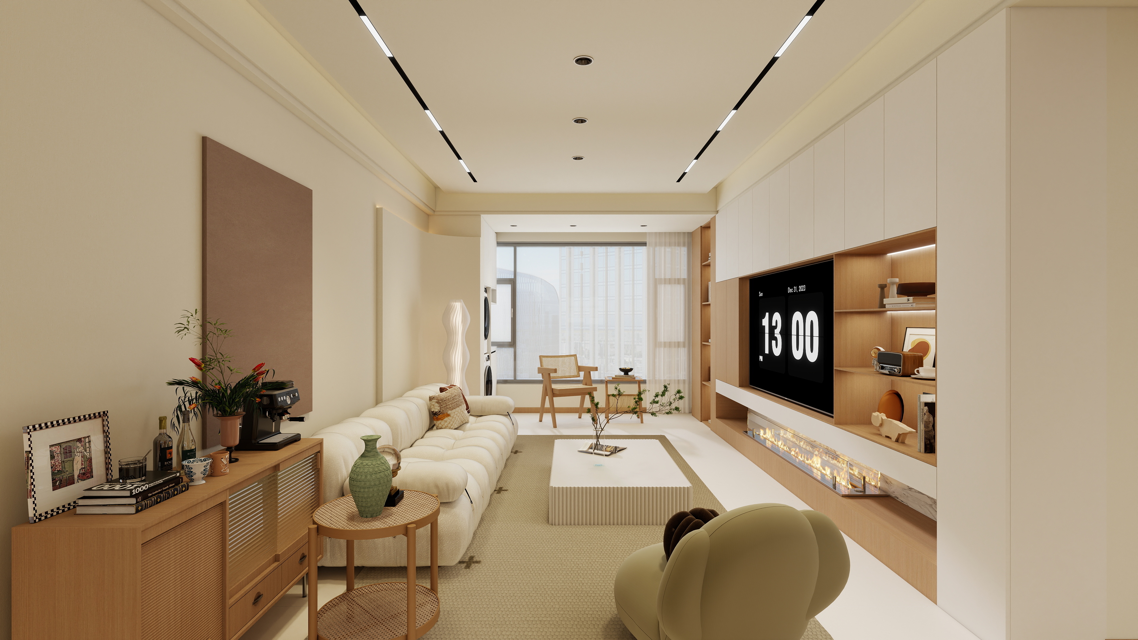 星空设计500一套-现代简约109㎡3室装修效果图