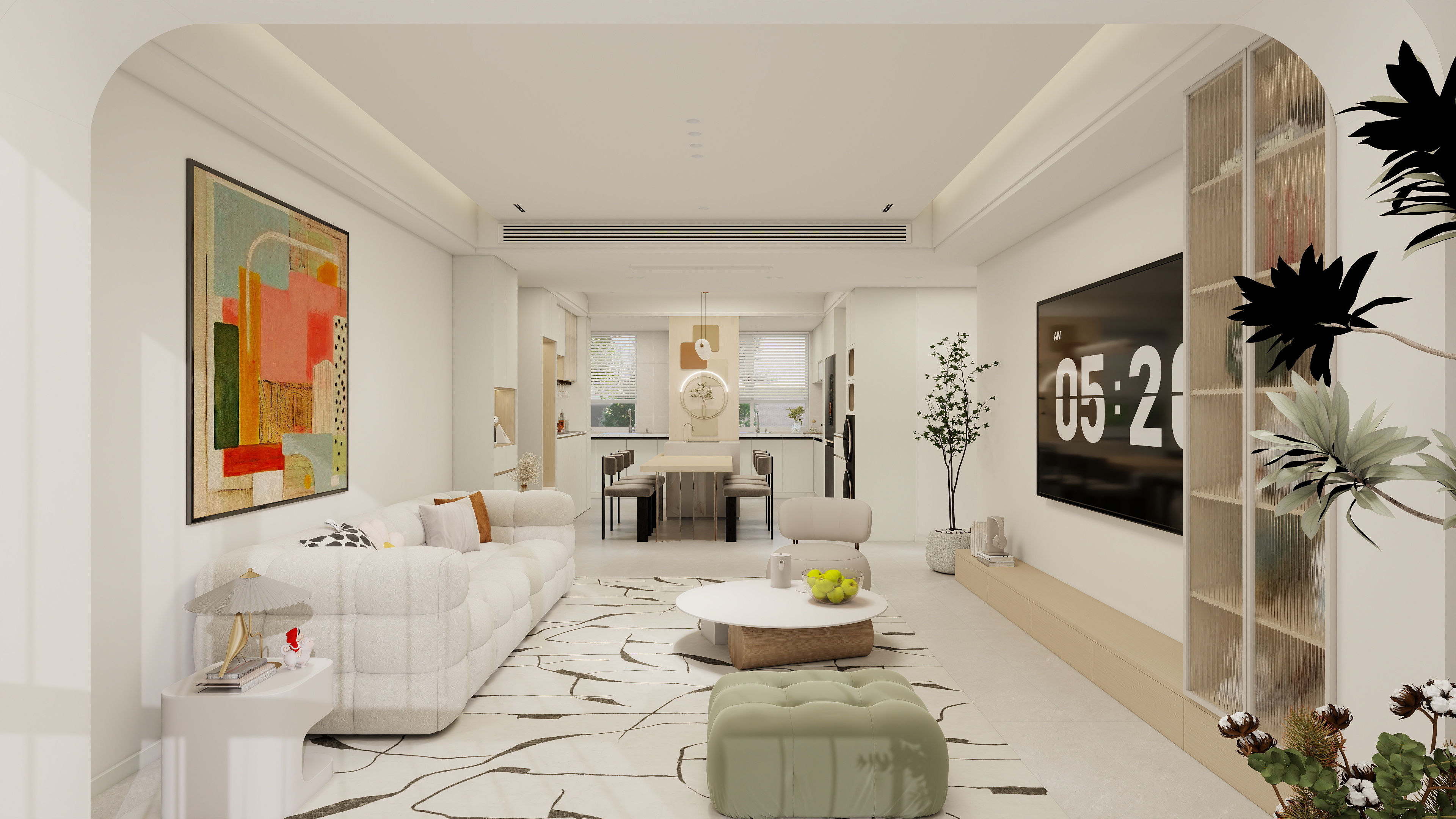 王浩宇乖-红星海135㎡三室奶油风格-装修设计方案