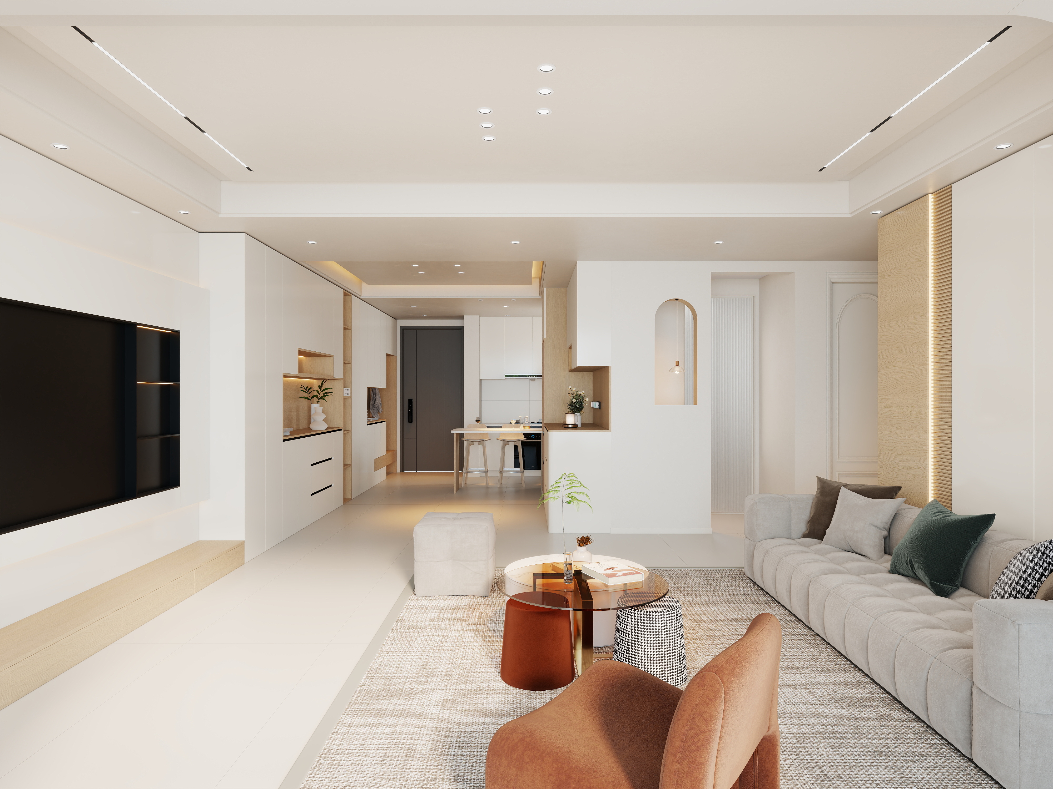 艺雅丽-105平奶油风装修效果图